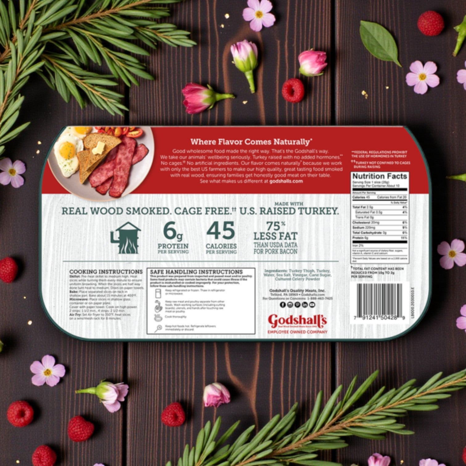 Godshall’s Uncured Turkey Bacon – 10 oz