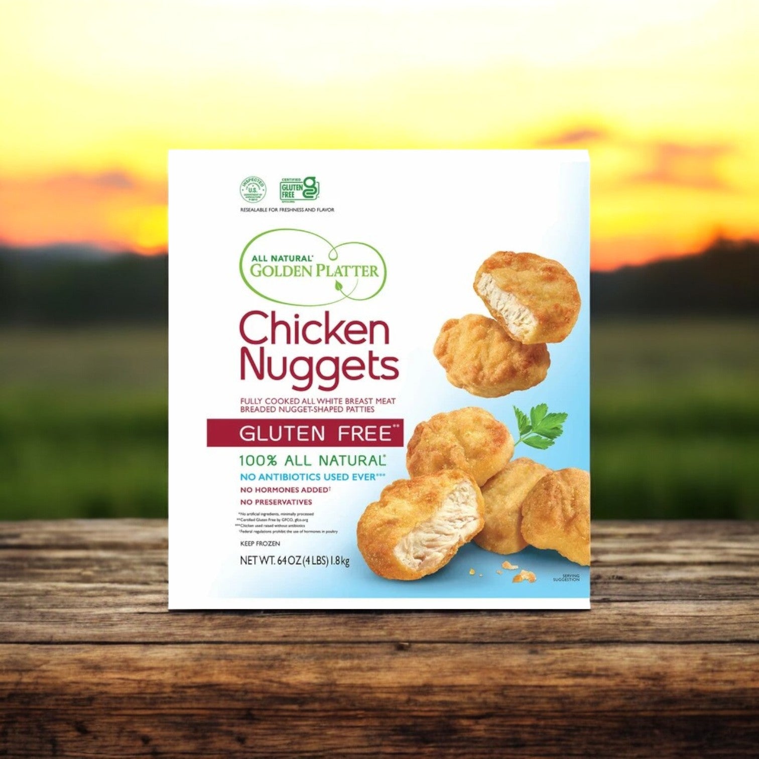 Golden Platter Gluten Free Nuggets, 4 lbs- 1 Pack!