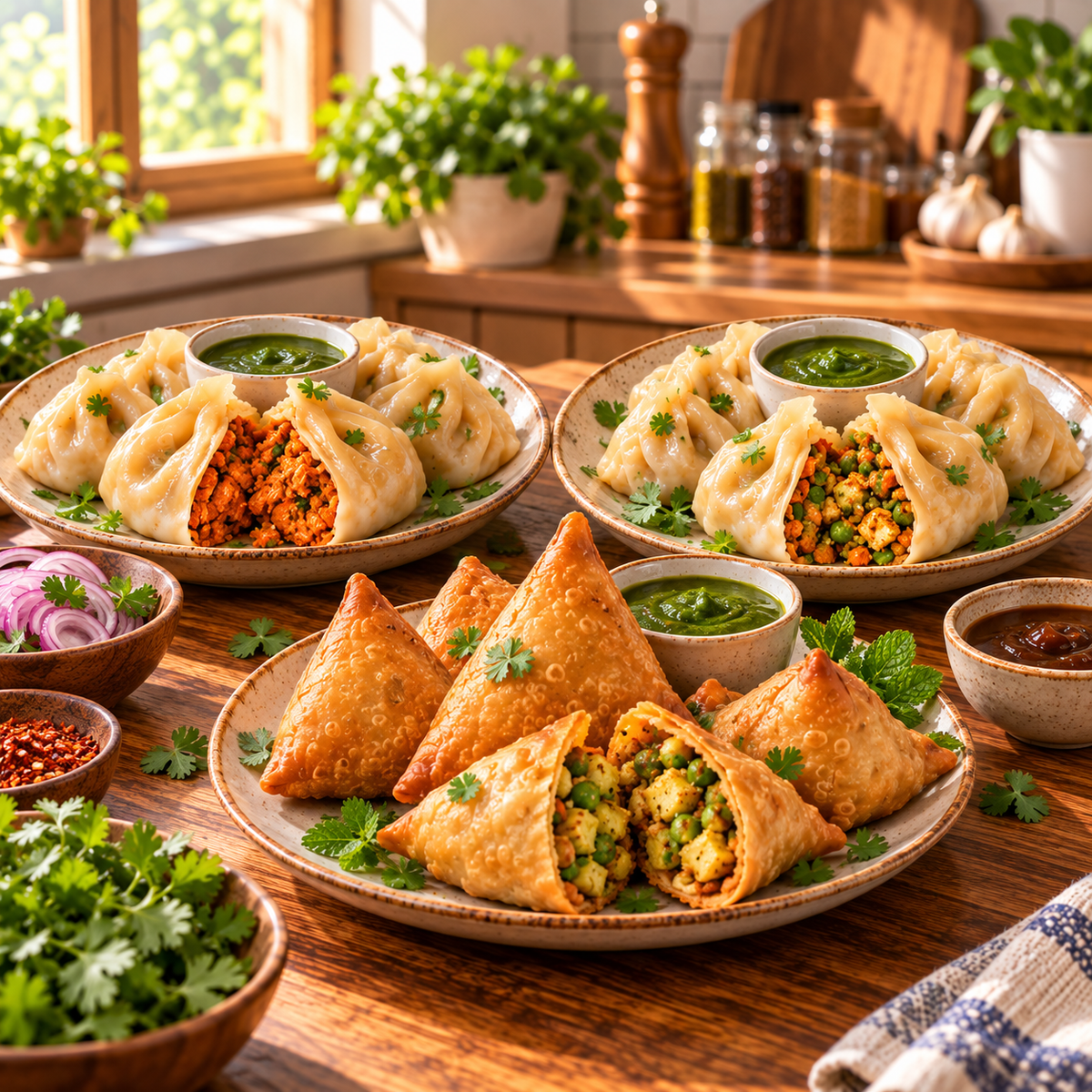 Momo & Samosa Sampler