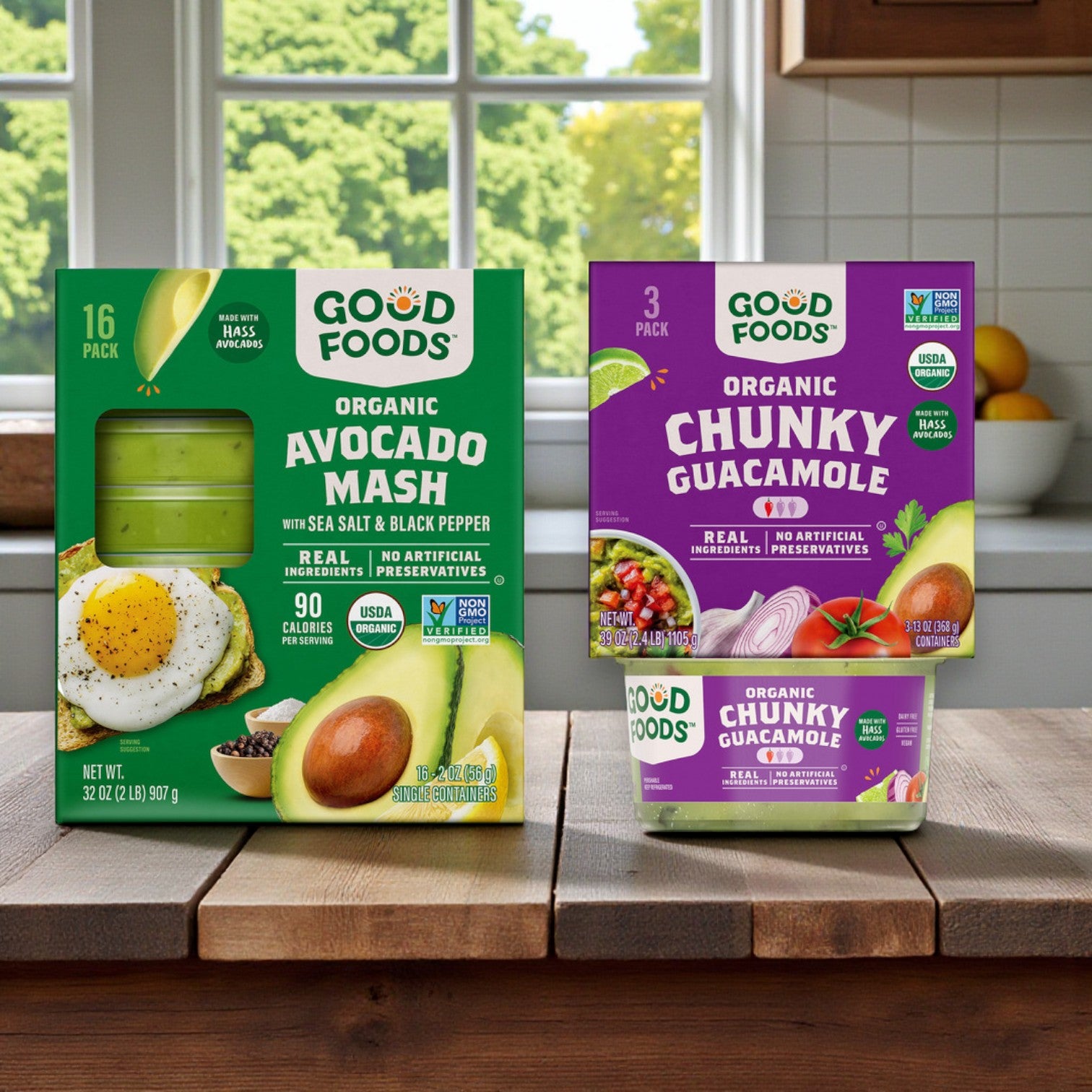 Good Foods Organic Avocado Mash & Guacamole Combo