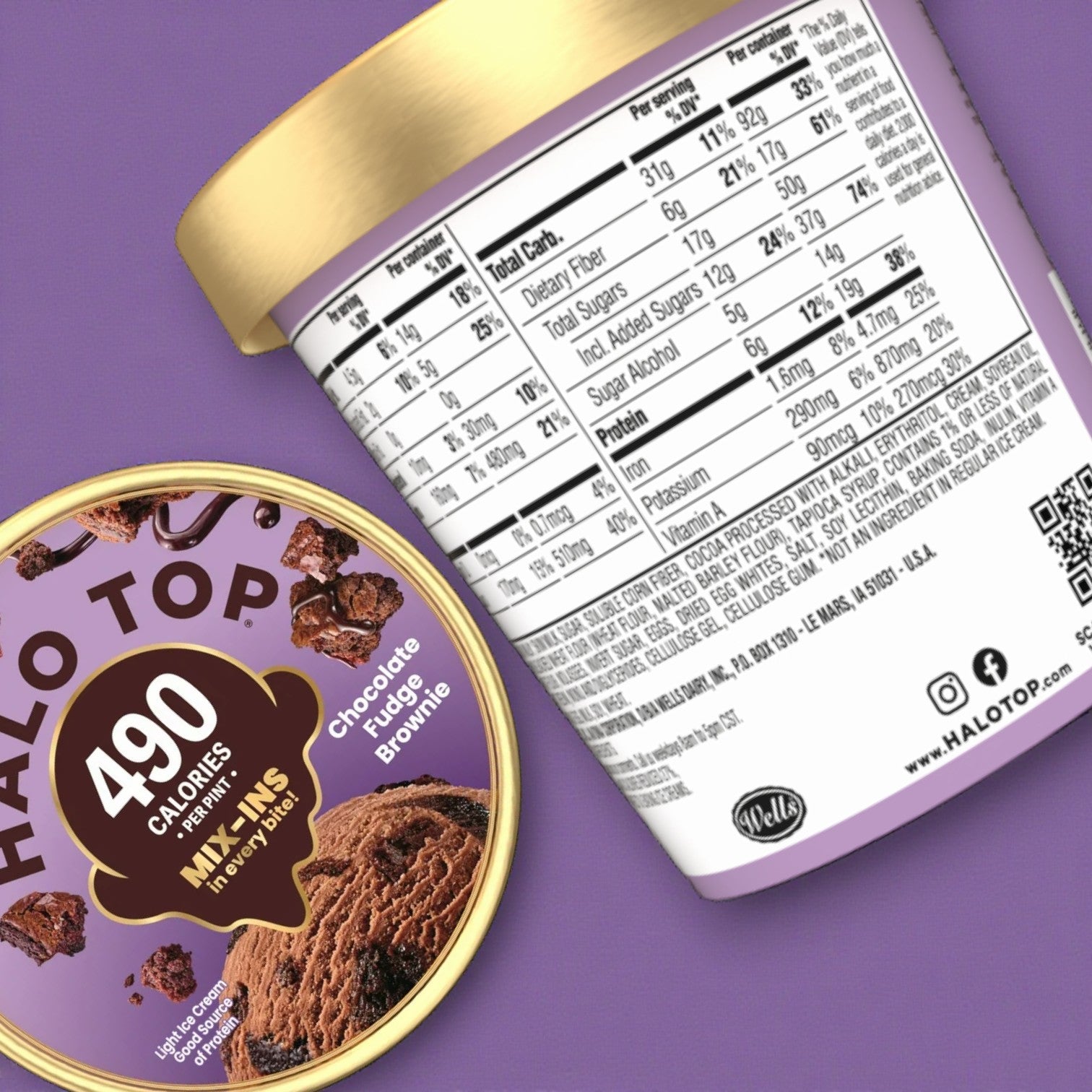 Halo Top Light Ice Cream Variety Pack – 5 Flavor Assortment (Pints)