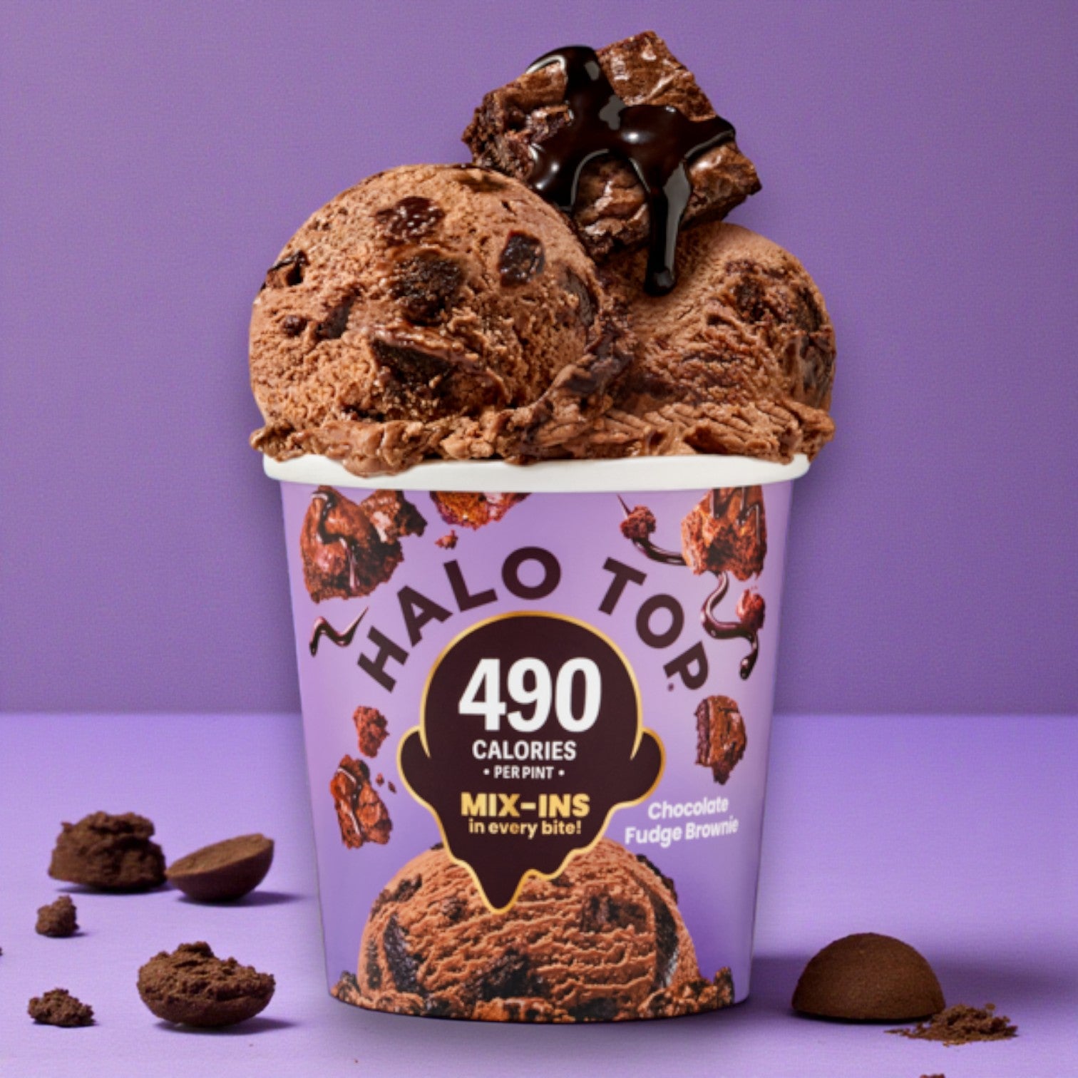 Halo Top Chocolate Fudge Brownie Light Ice Cream – 16 fl oz