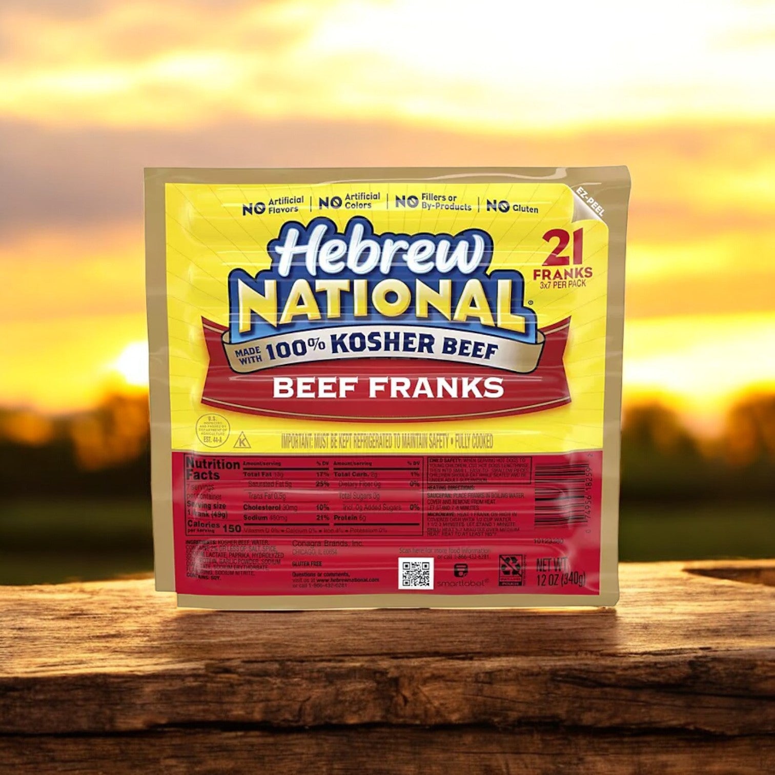 Hebrew National Beef Franks 12 oz., 3 ct. - 1 Pack