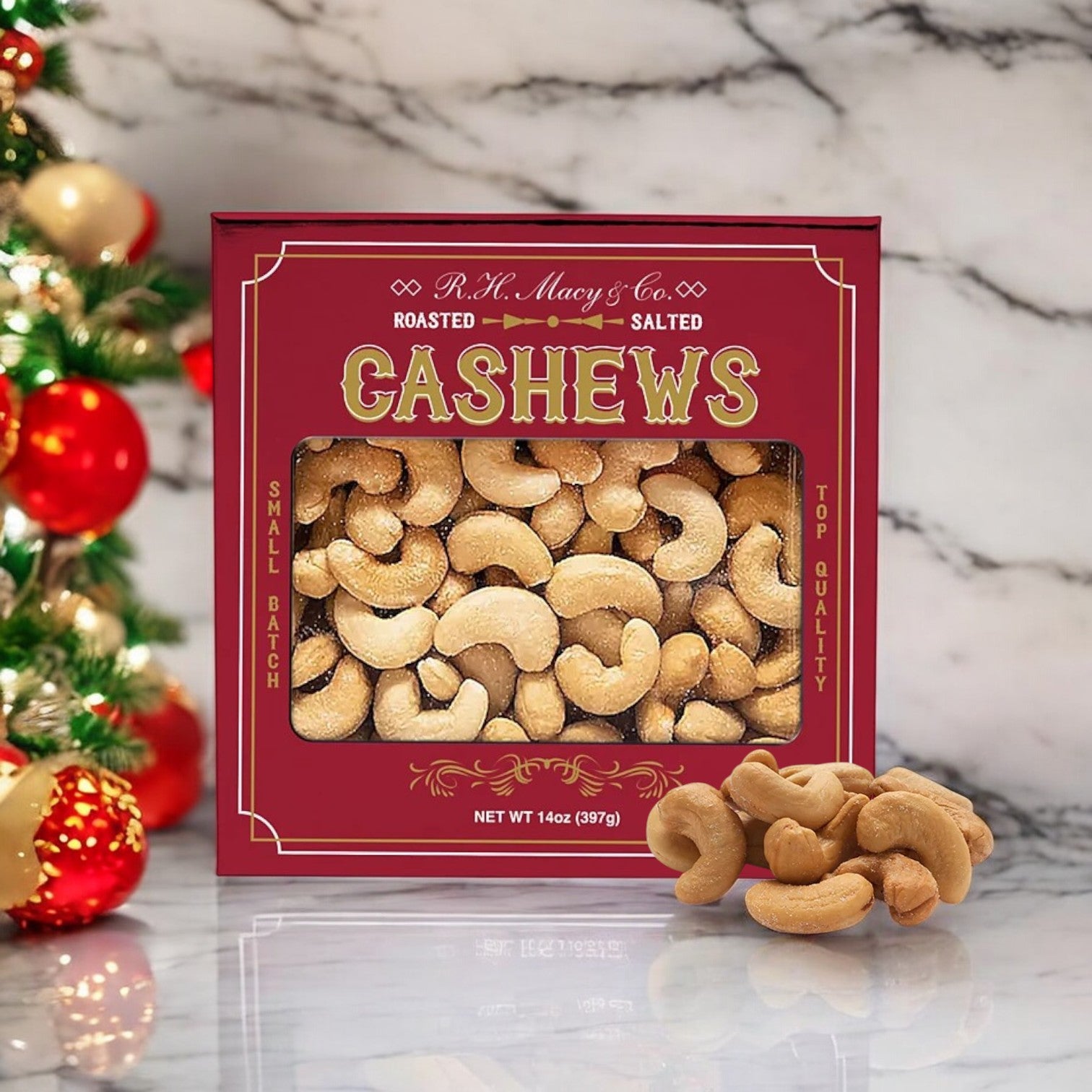 Holiday Jumbo Cashews Gift Box, 14 oz