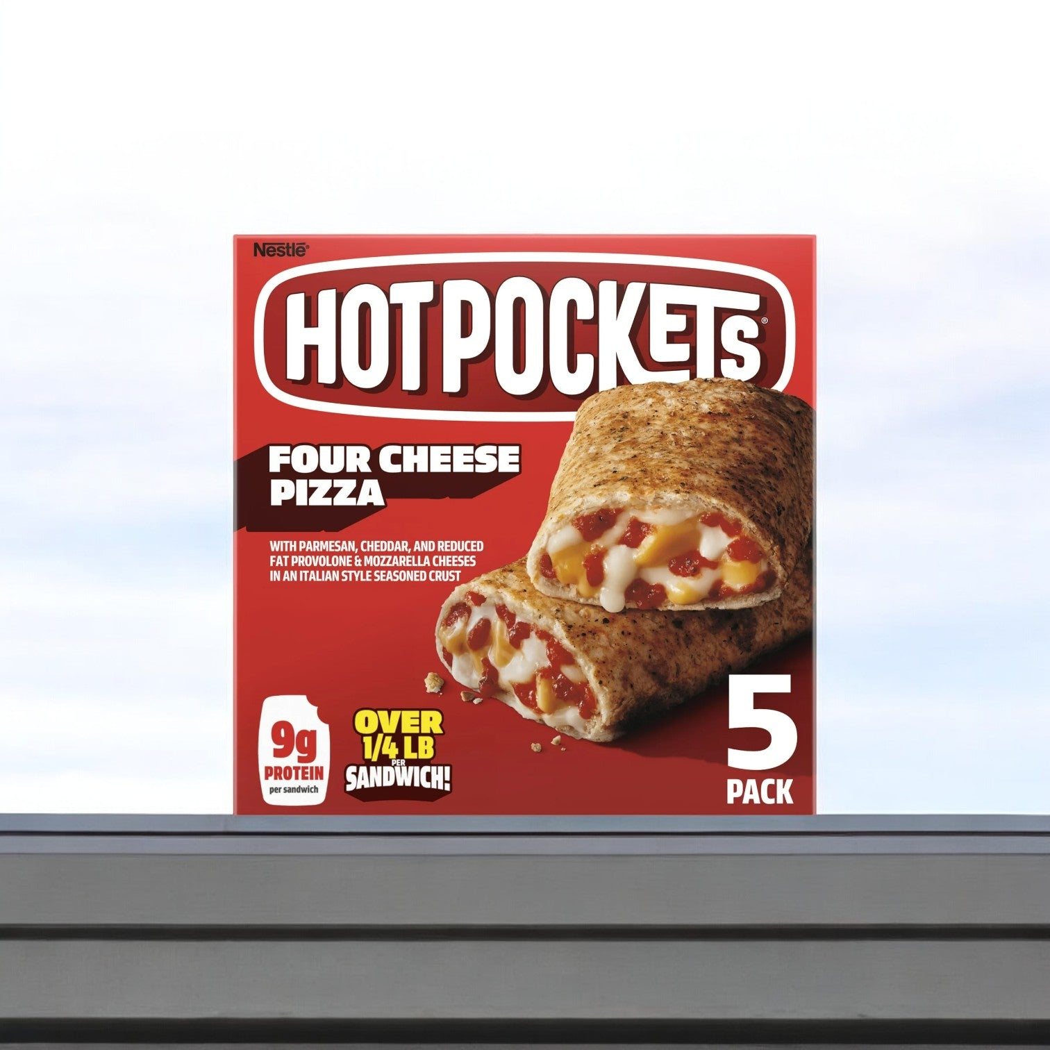 Hot Pockets Frozen Snacks, Four Cheese Italian Style Seasoned Crust, 21.25 oz. - 1 Count