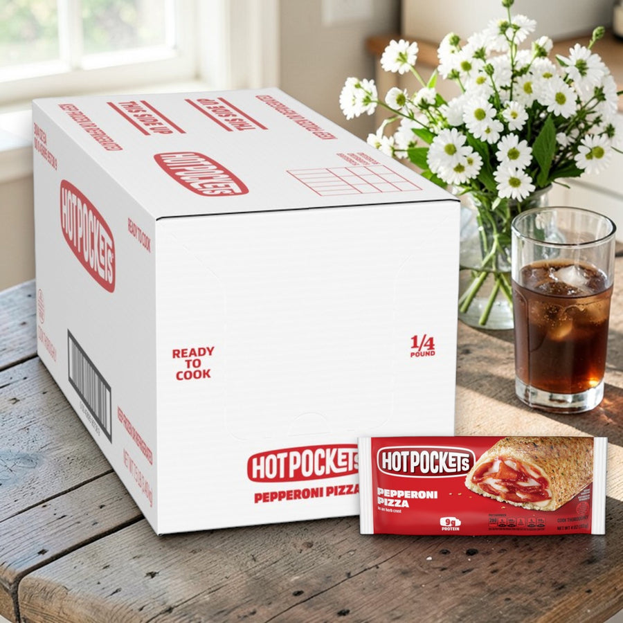 Hot Pockets Stuffed Pepperoni Pizza Sandwiches – 30 Pack (4 oz Each)