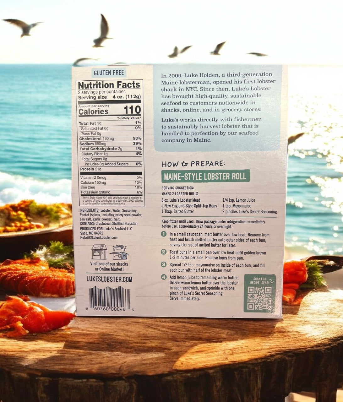 Luke's Lobster Wild-Caught Lobster Meat with Luke's Secret Seasoning- 1 Count- 8 oz