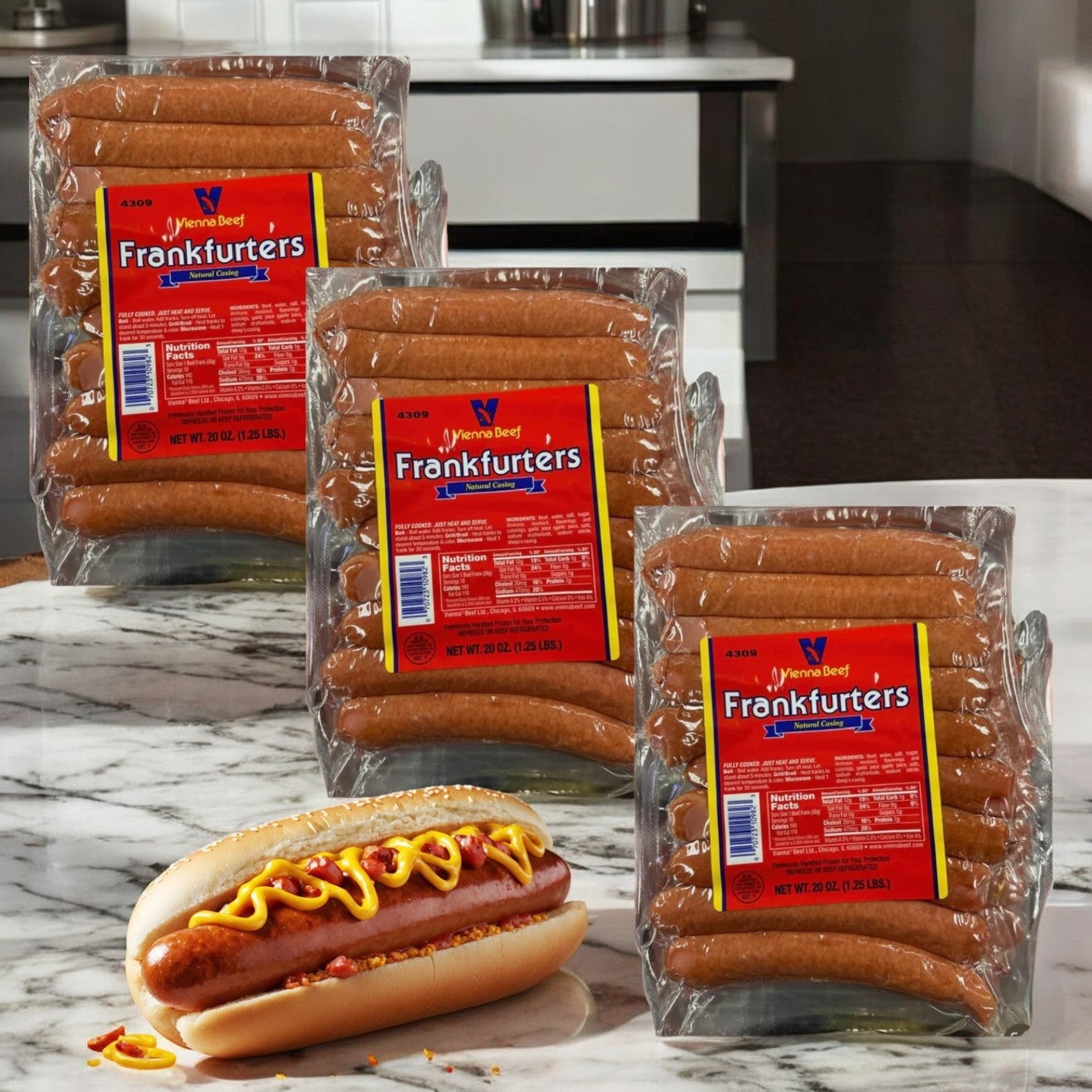 Vienna Beef Frankfurters- 3 Count