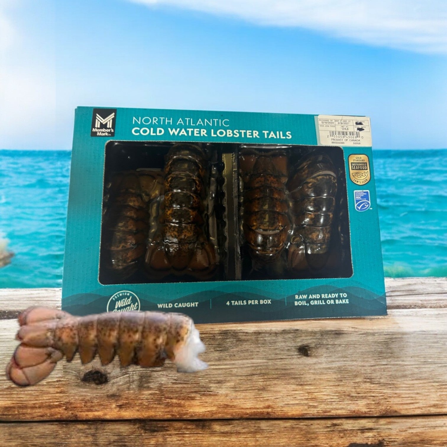 Member's Mark Cold Water Lobster Tails, Frozen,- 4 Count.