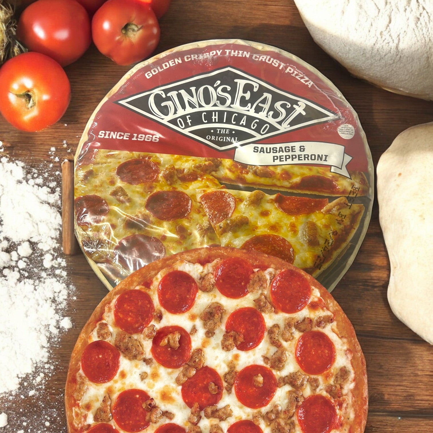 Gino's East of Chicago Sausage & Pepperoni Pizza, 14.7 oz