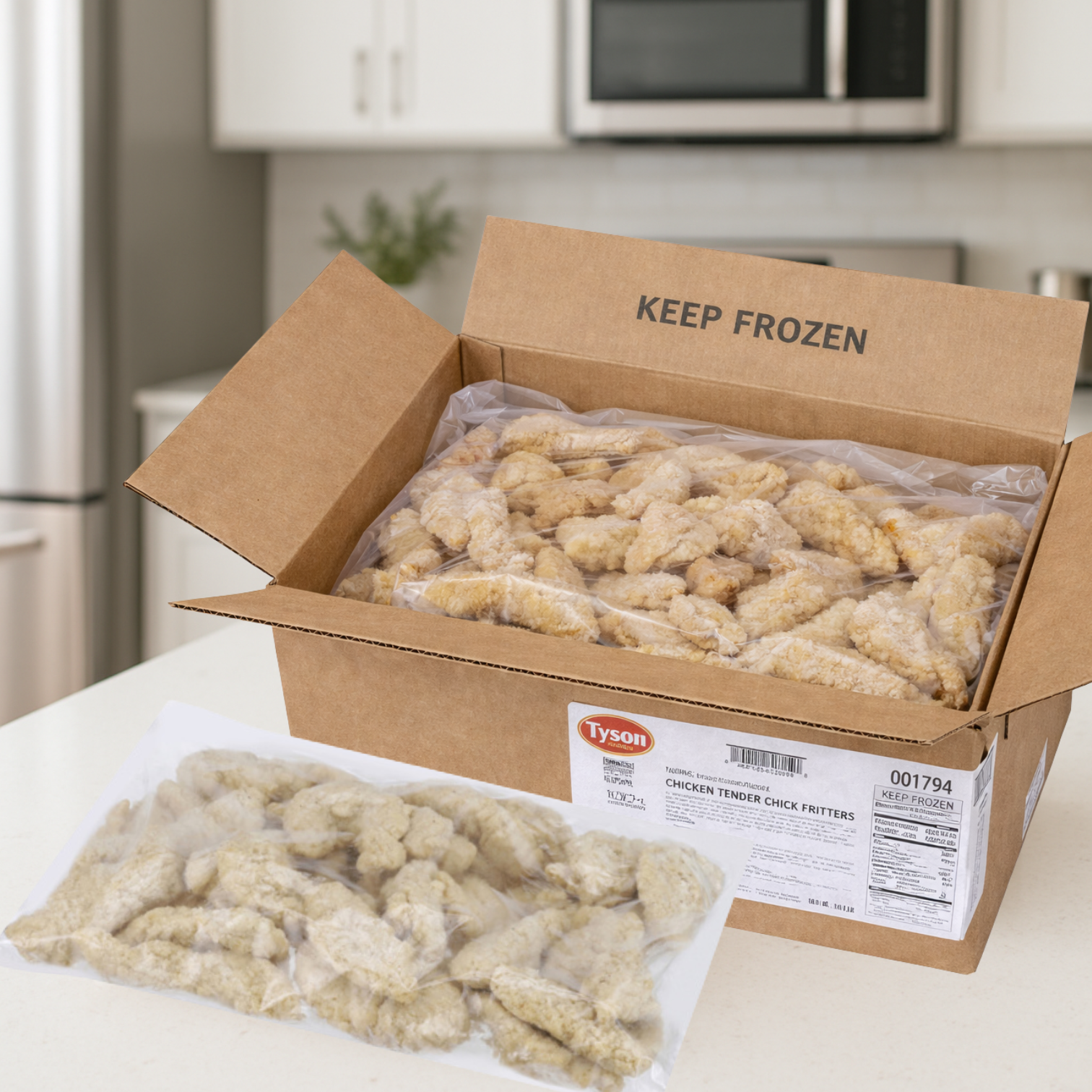 Tyson Foods Homestyle Chicken Tenderloin Fritters – Fully Cooked, Breaded (2 × 5 lb Bags)