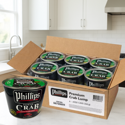 Phillips Crab Lump – Pasteurized, Wild-Caught (16 oz) – 6 Pack