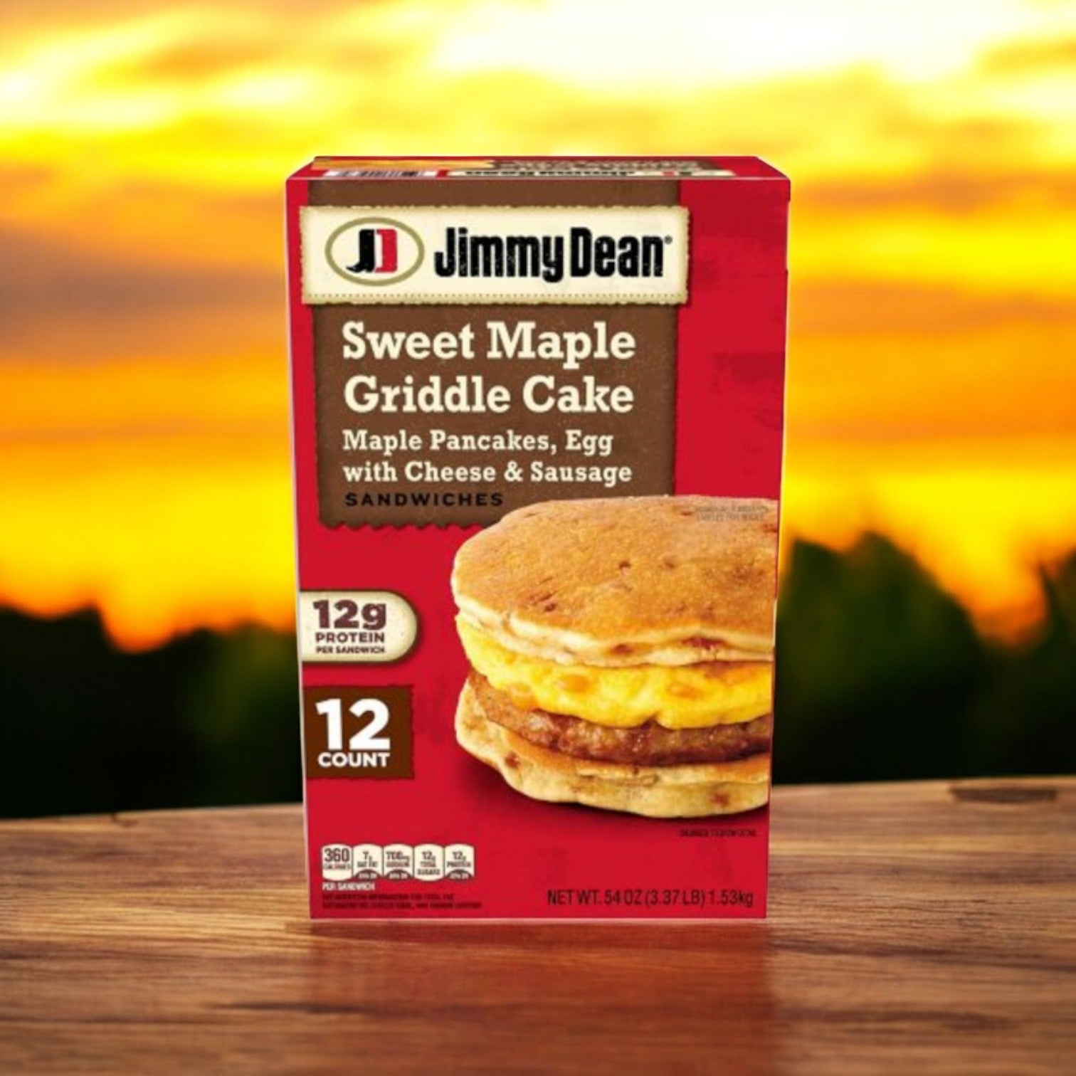 Jimmy Dean Sweet Maple Griddle Cake Breakfast Sandwich, Frozen, 12 ct. - 1 Pack