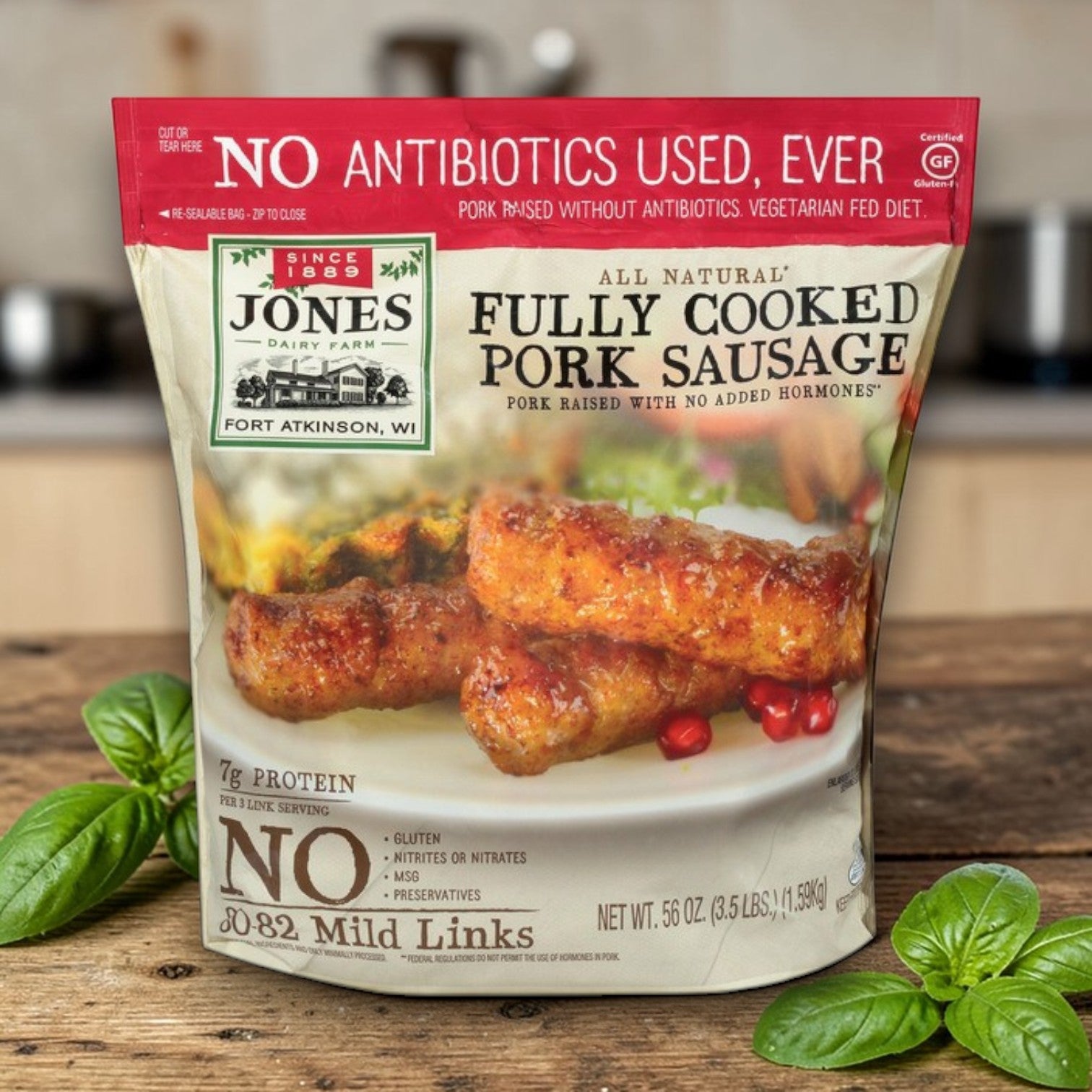 Jones Dairy Farm Fully Cooked Pork Sausage Links – 56 oz Family Pack