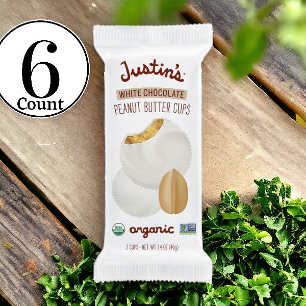 Justin's Organic 2 White Chocolate Peanut Butter Cups-1.4 oz- 6 Count