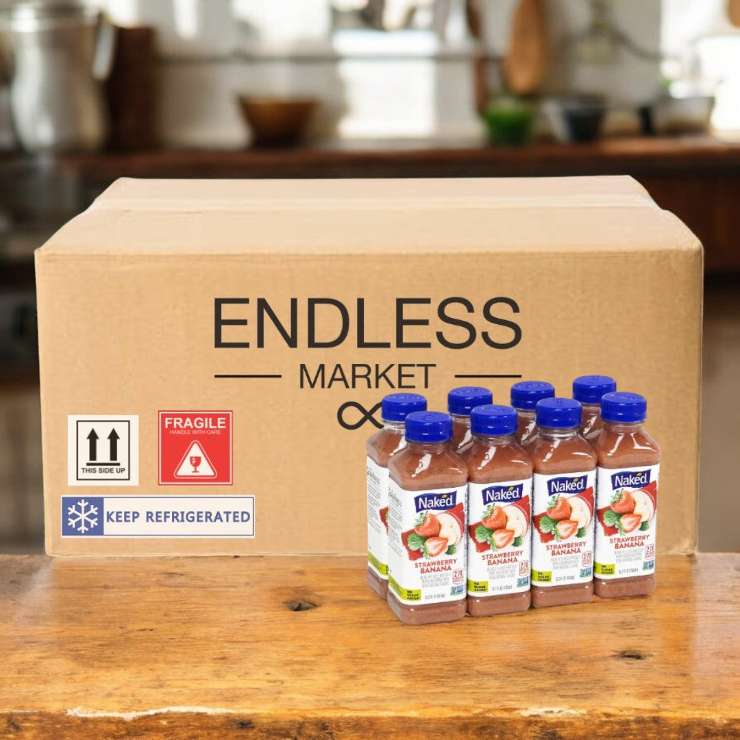 Strawberry Banana Naked Juice Drink-8 Count- 1 Case