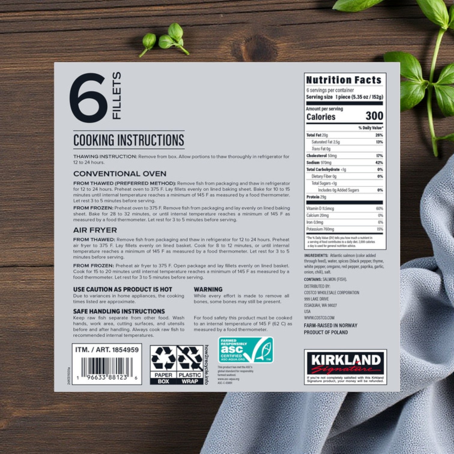 Kirkland Signature Atlantic Blackened Salmon – 6-Count (3-Pack Bundle)