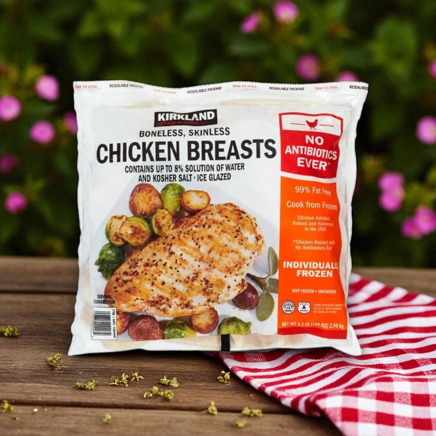 Kirkland Signature Boneless Skinless Chicken Breasts – 6.5 lbs Each, 3 Pack (19.5 lbs Total)