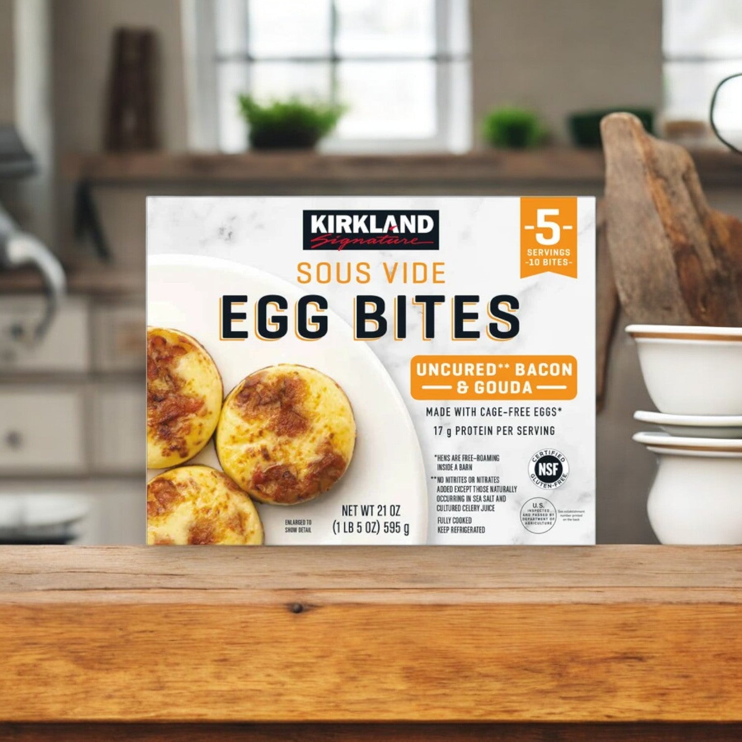 Kirkland Signature Uncured Bacon and Gouda Egg Bites, 10-count - 1 Pack