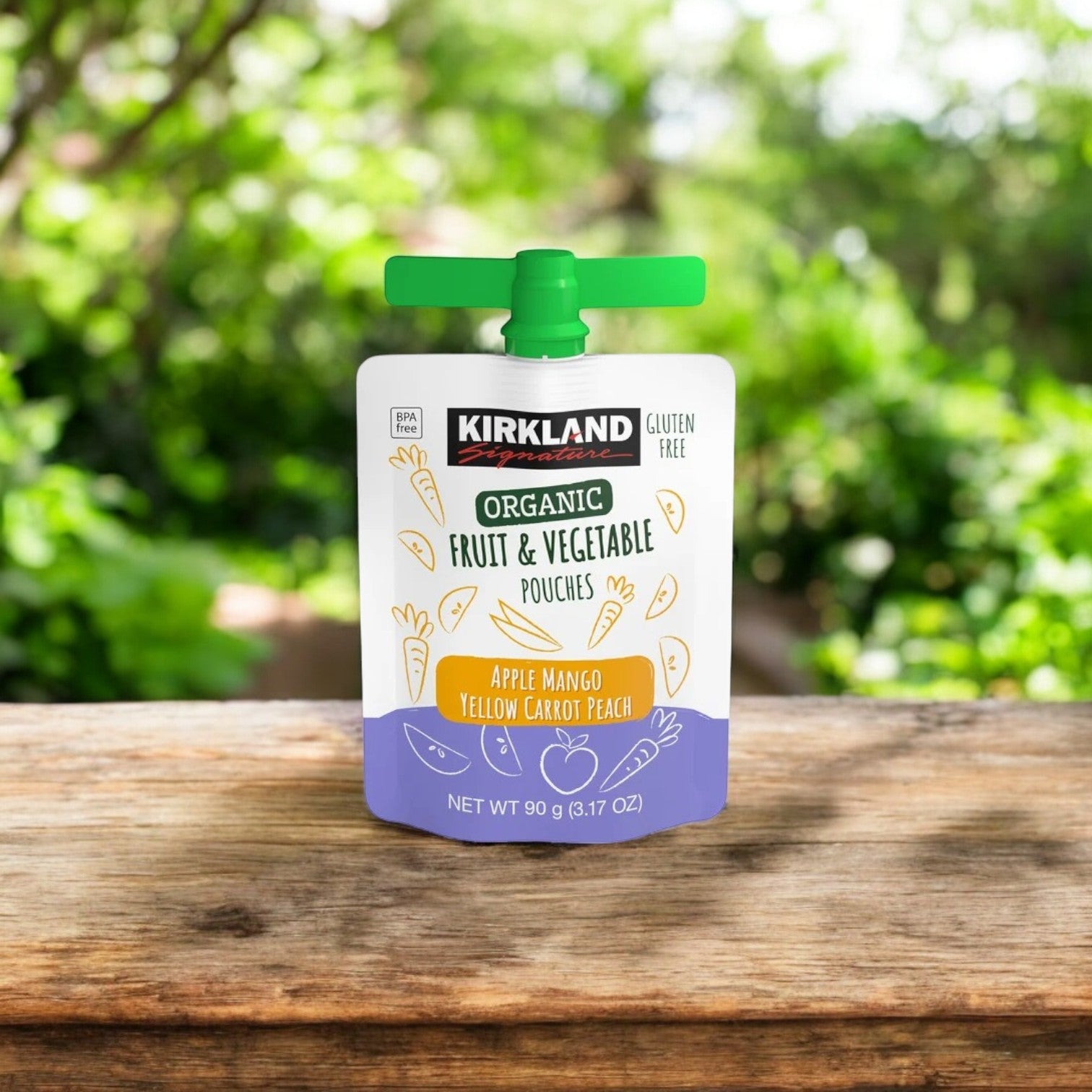 Kirkland Signature Organic Fruit and Vegetable Pouches Variety Pack, 3.17 oz, 24-Count - 3 Packs