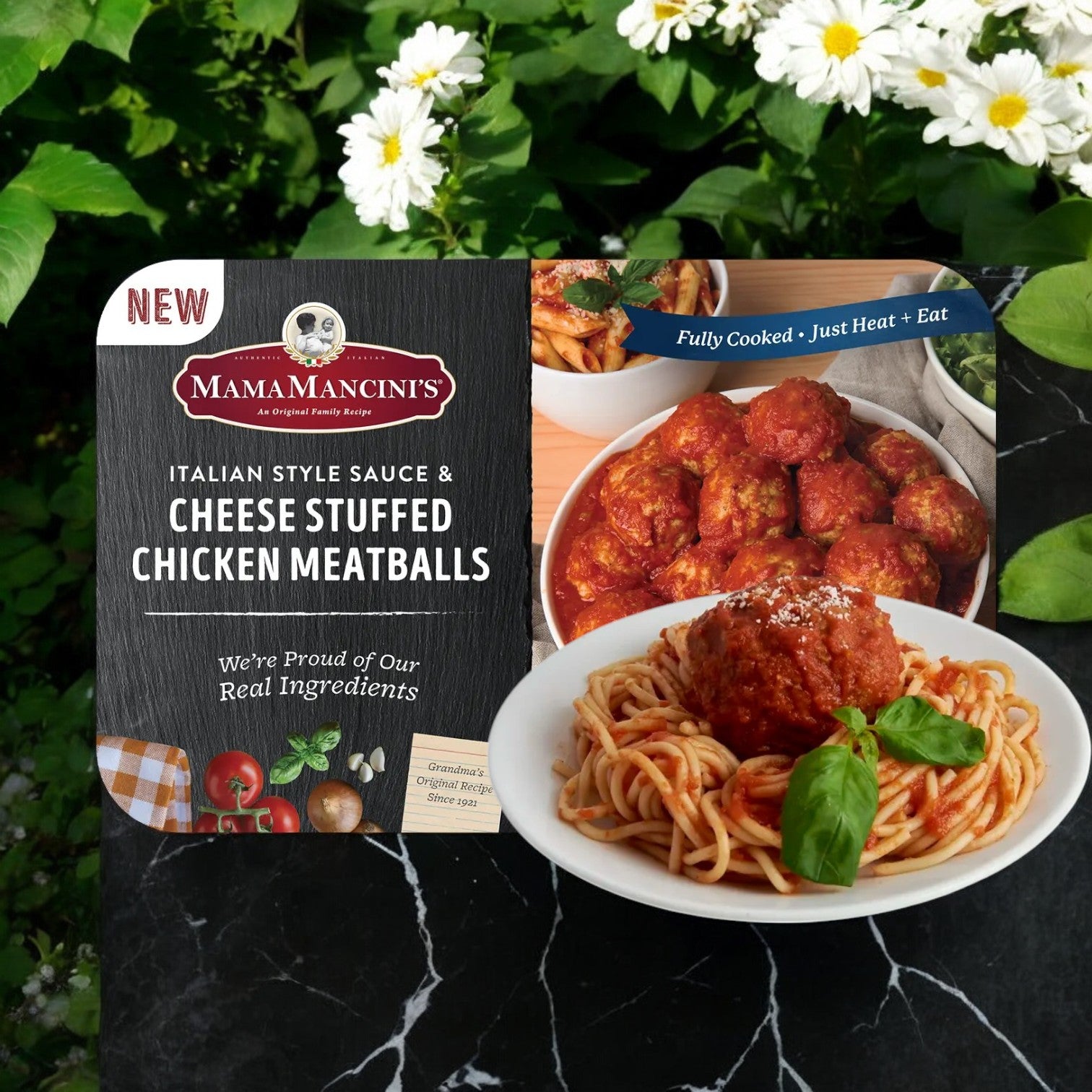 Mama Mancini, Cheese Stuffed Chicken Meatballs in Italian Style Sauce, 48 oz