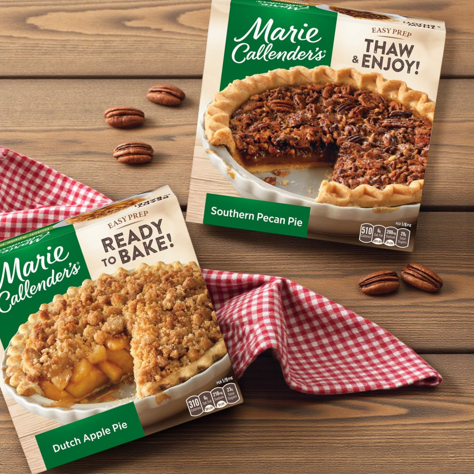 Combo: Marie Callender’s Southern Pecan Pie & Dutch Apple Pie — Frozen Dessert Duo