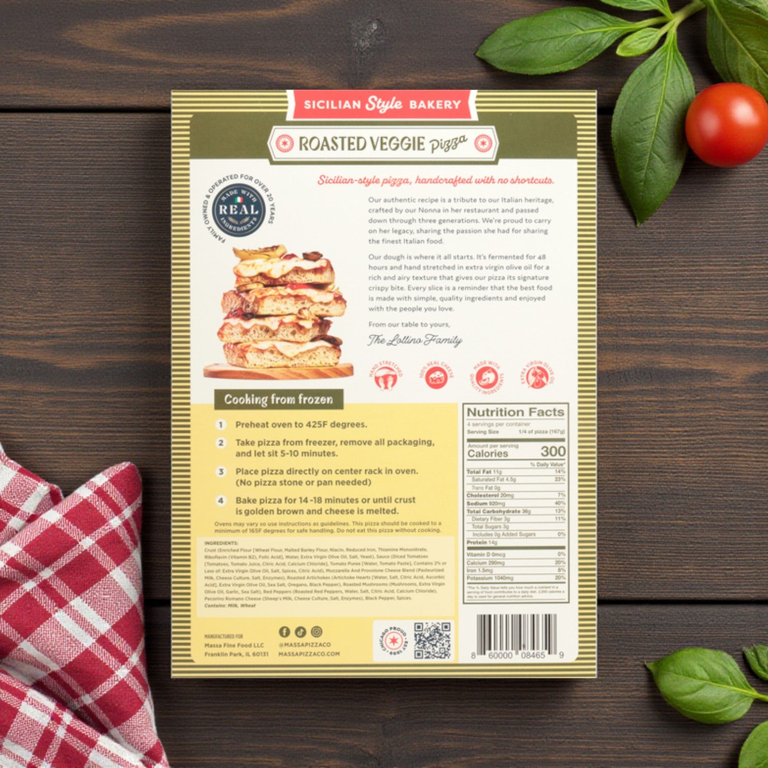 Massa Roasted Veggie Pizza – 23.6 oz (3 Pack)