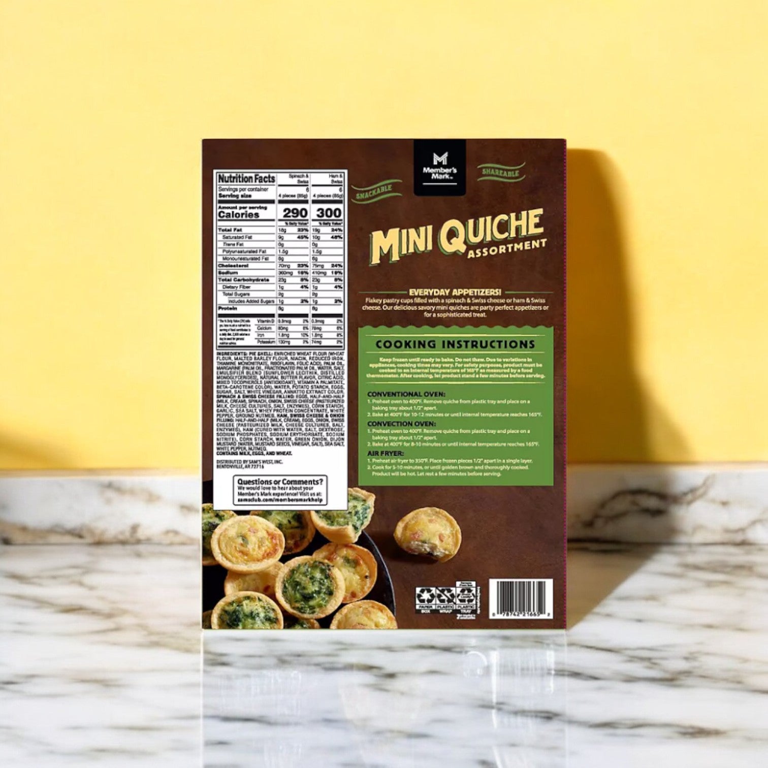 Member's Mark Mini Quiche, 36 oz. - 3 Boxes