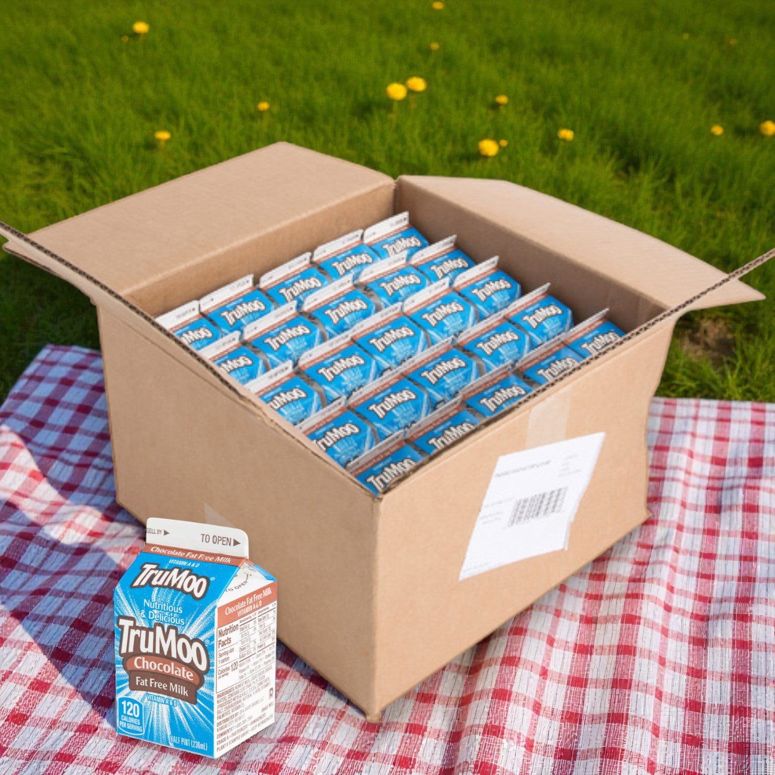 TruMoo Chocolate Skim Milk, Half Pint, 50 Count