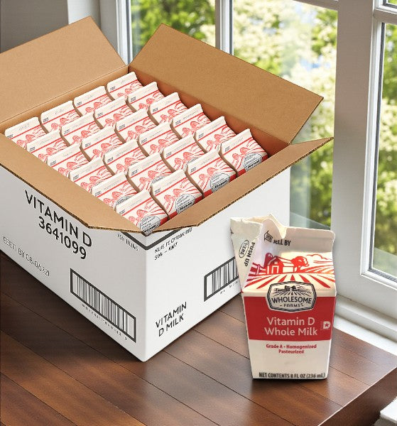 Wholesome Farms Classic Homogenized Milk – 50/0.5 Pint Cartons