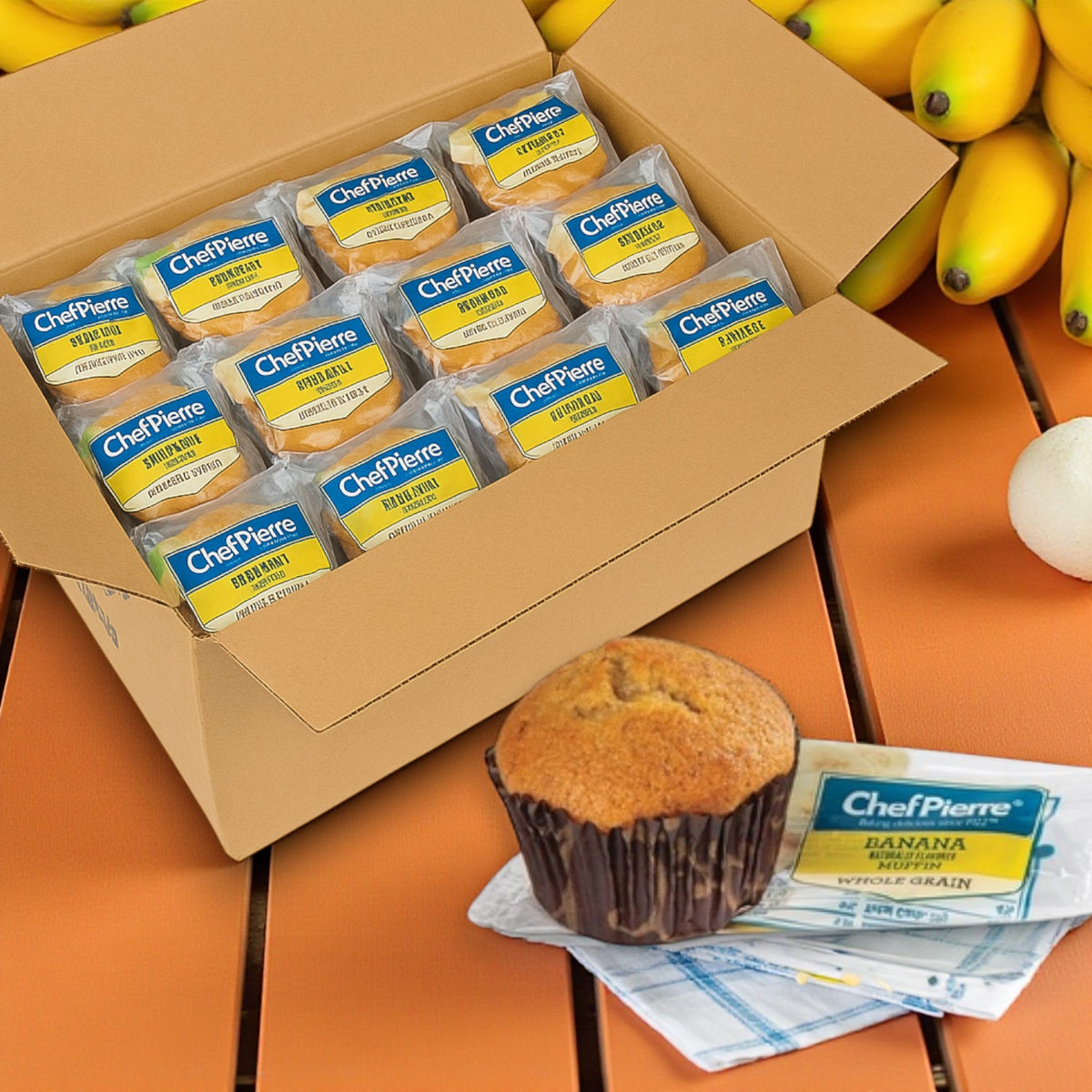 Chef Pierre Muffin Banana Whole Grain Individually Wrapped- 48 Count