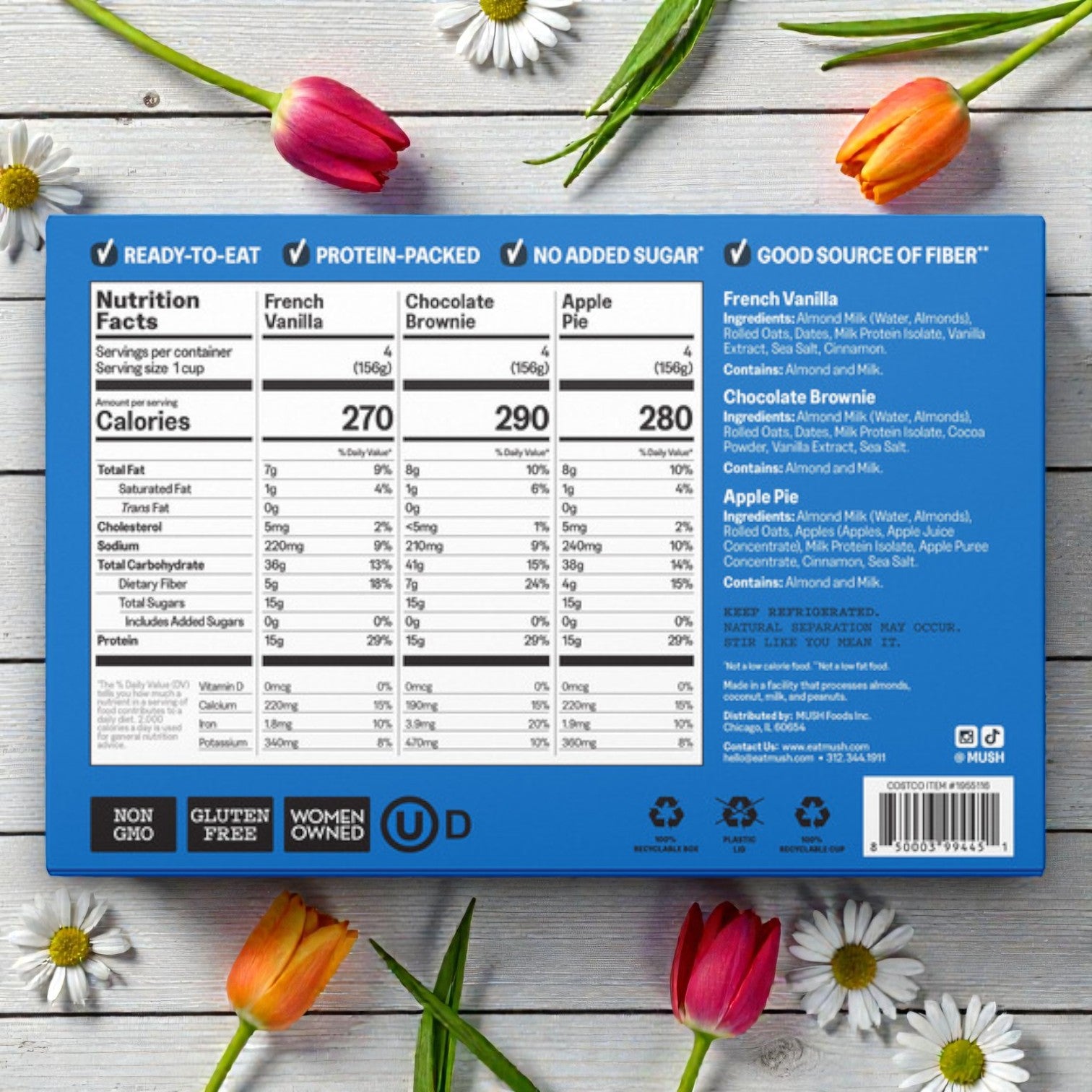 MUSH Protein Overnight Oats Variety Pack – 5.5 oz Cups, 12-Count (3 Pack)