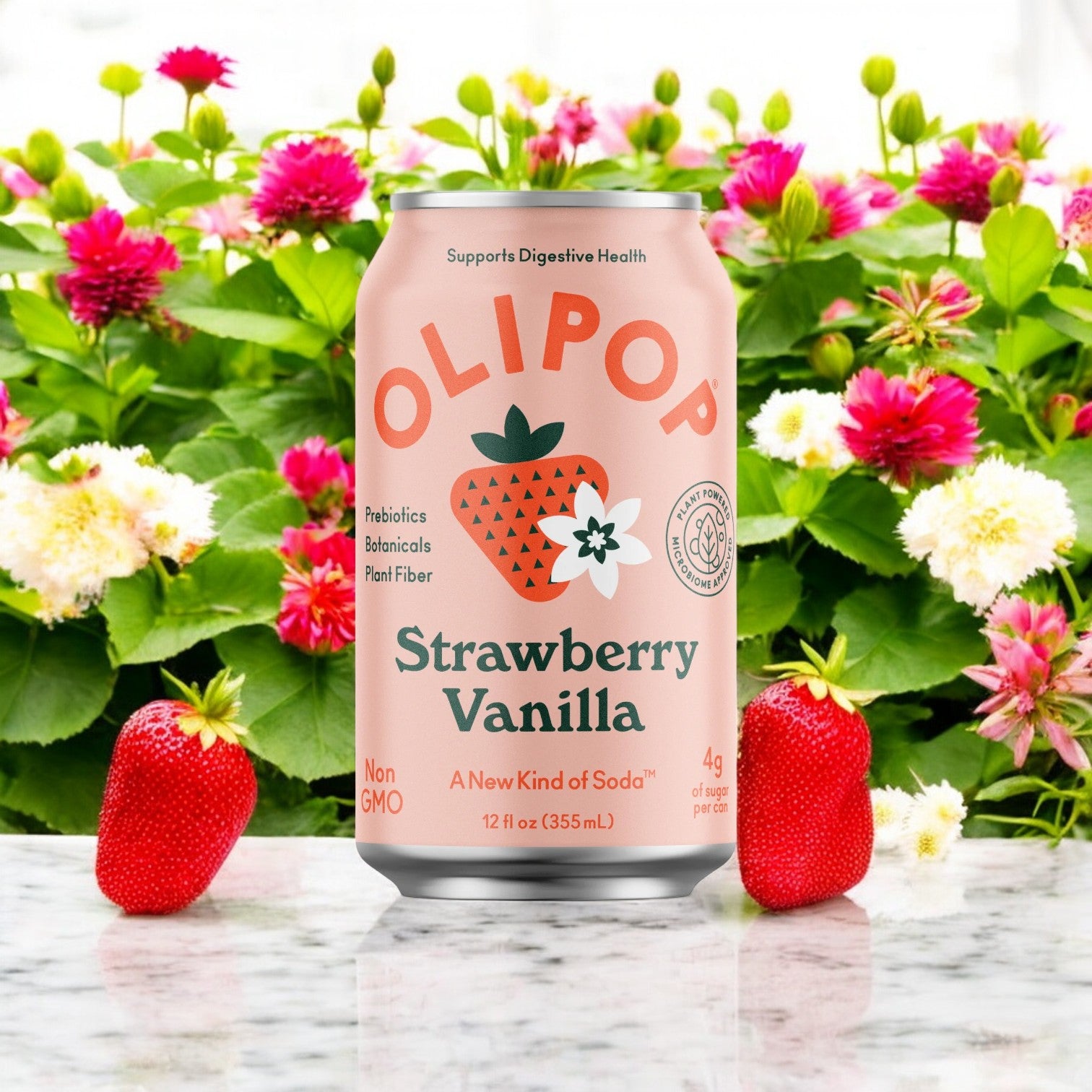 Olipop Soda Tonic Strawberry Vanilla, 12/12 oz.