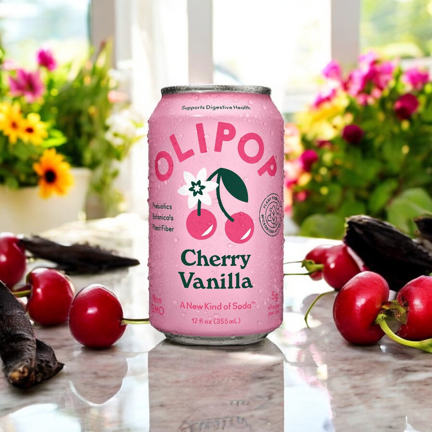 Olipop Soda Vanilla Cherry, 12/12 oz.