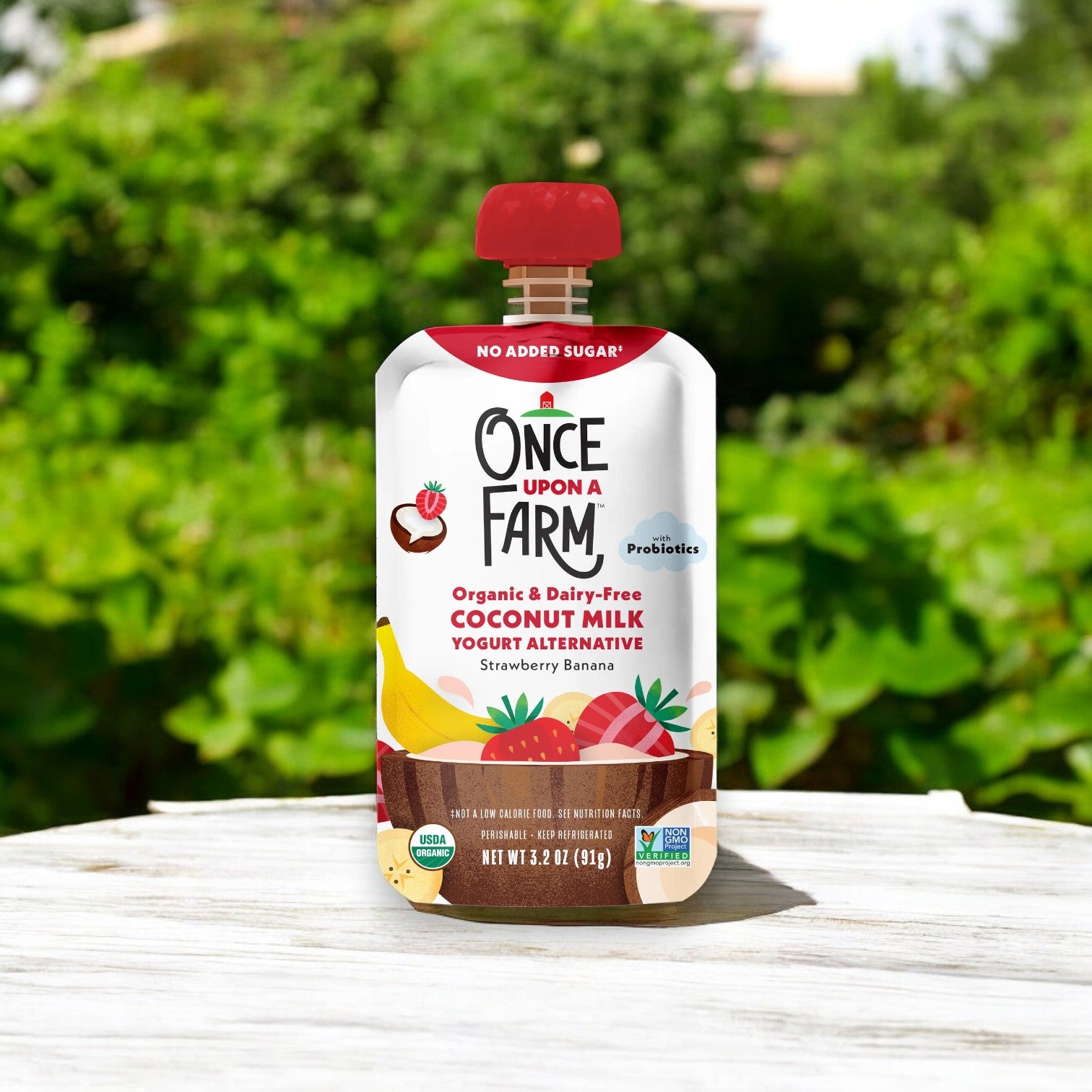 Once Upon a Farm Coconut Yogurt Mixed Strawberry Banana, 3.2 oz. - 1 Case, 10 Count