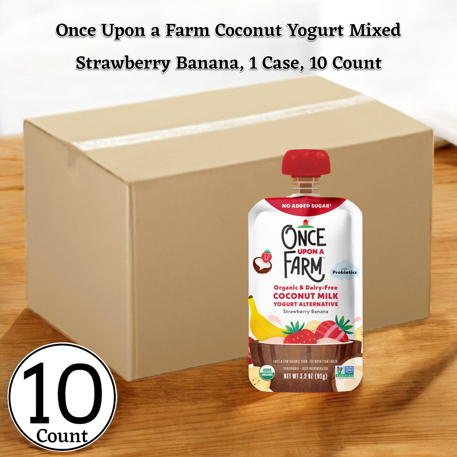 Once Upon a Farm Coconut Yogurt Mixed Strawberry Banana, 3.2 oz. - 1 Case, 10 Count