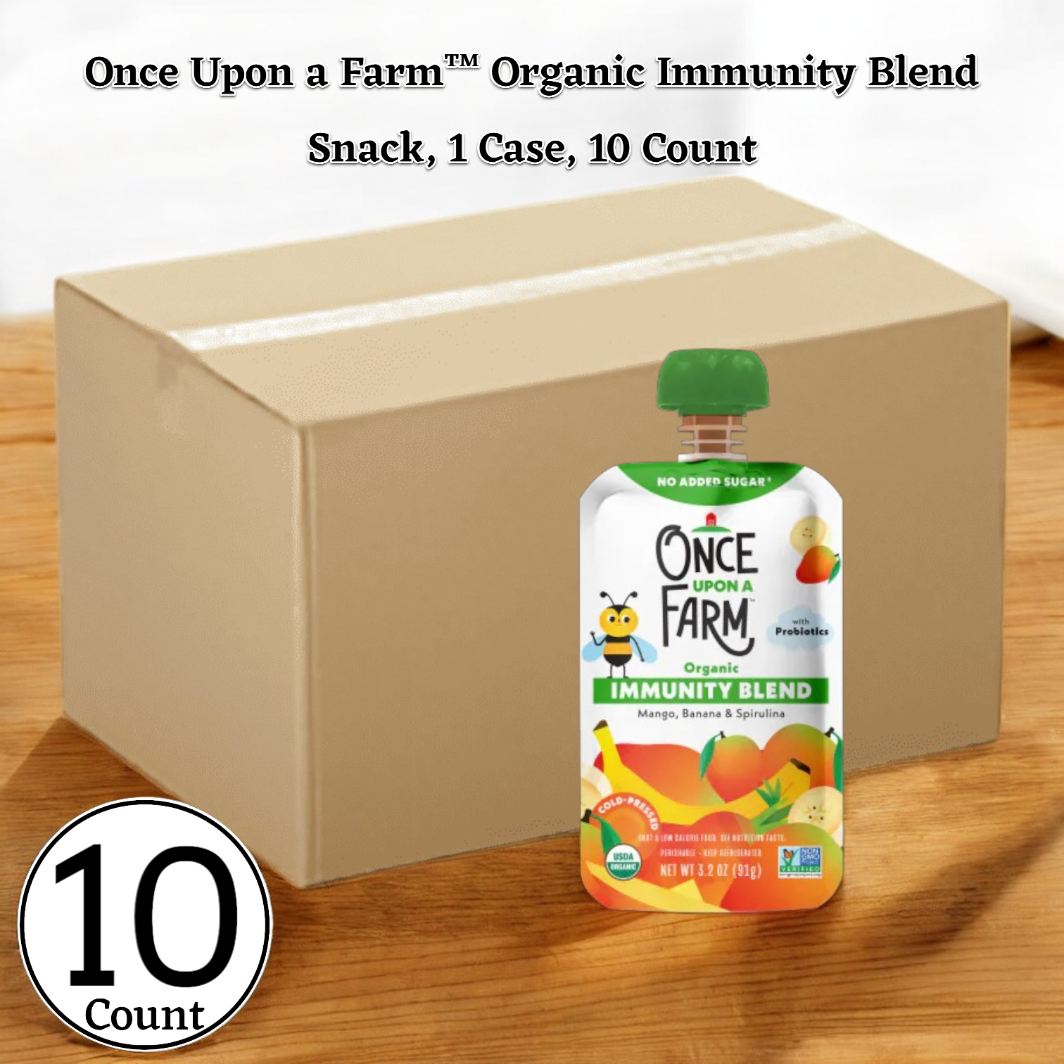 Once Upon a Farm™ Organic Immunity Blend Snack, 3.2 oz. - 1 Case, 10 Count