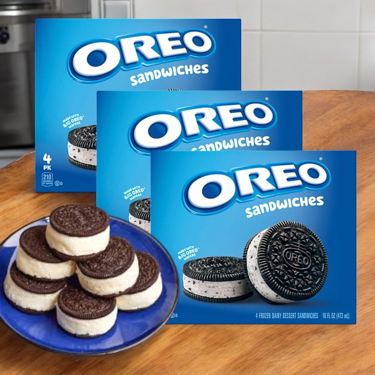 Oreo Dairy Dessert Sandwiches, Frozen, 12 ct. -3 Boxes