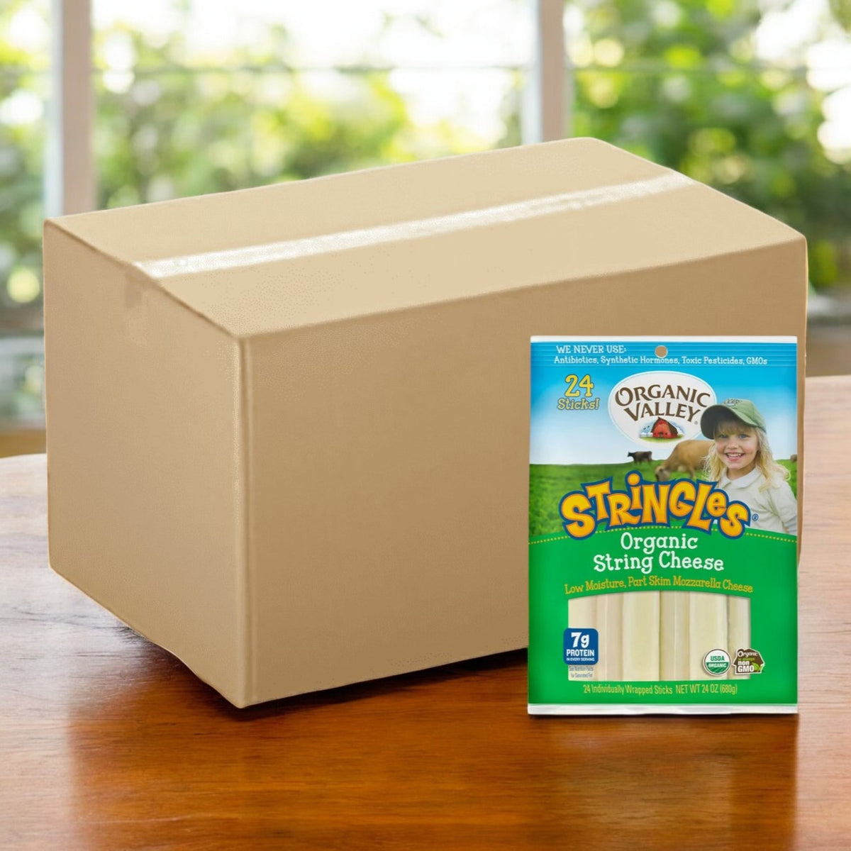 Plant Based String Cheese Organic Valley Stringles Organic String Cheese - 1 Case, 5 bags- 120 C