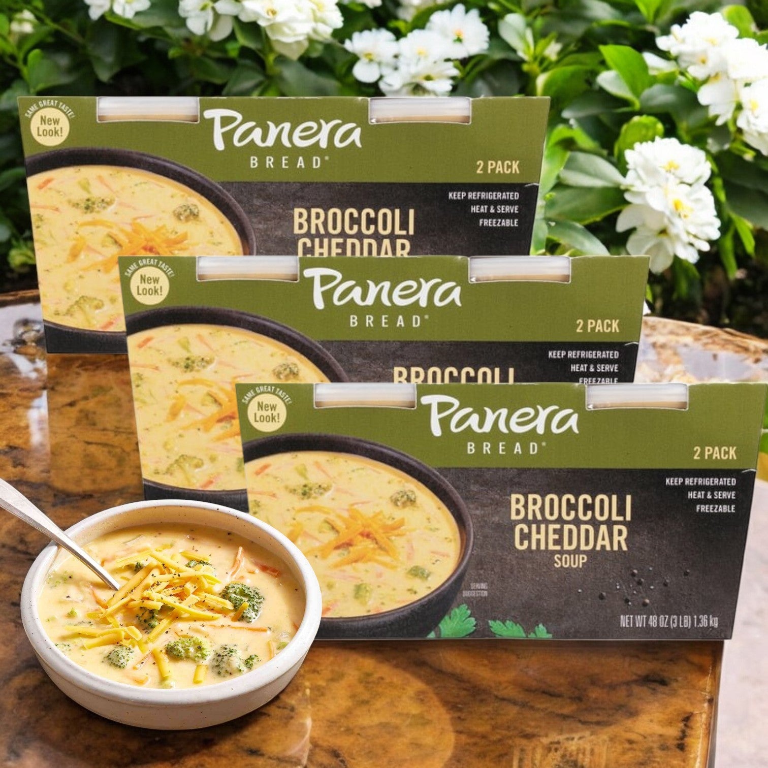 Panera Broccoli Cheddar Soup – 3 Packs of 24 oz, 2-Count