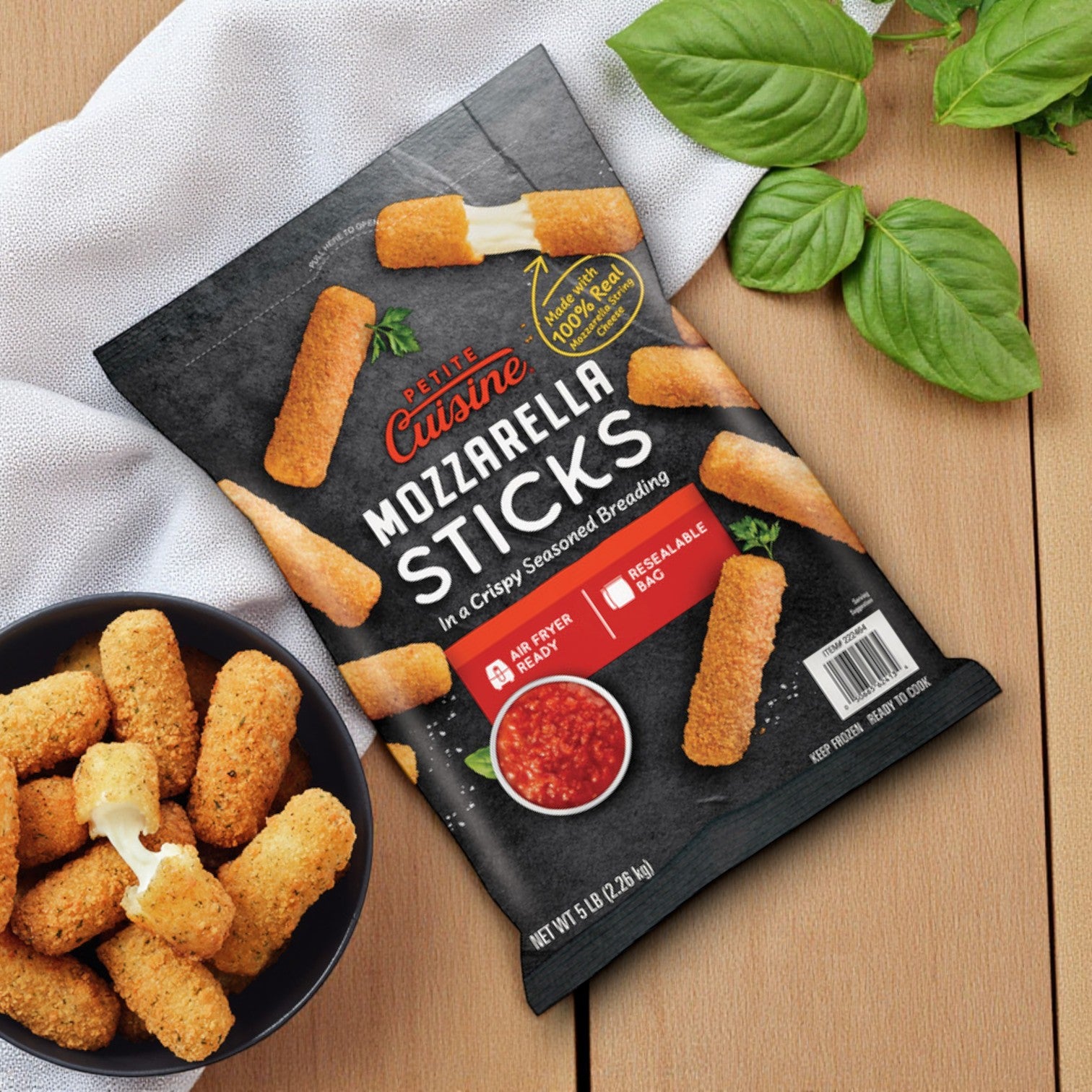 Petite Cuisine Mozzarella Sticks, 5 lb. - 1 Count