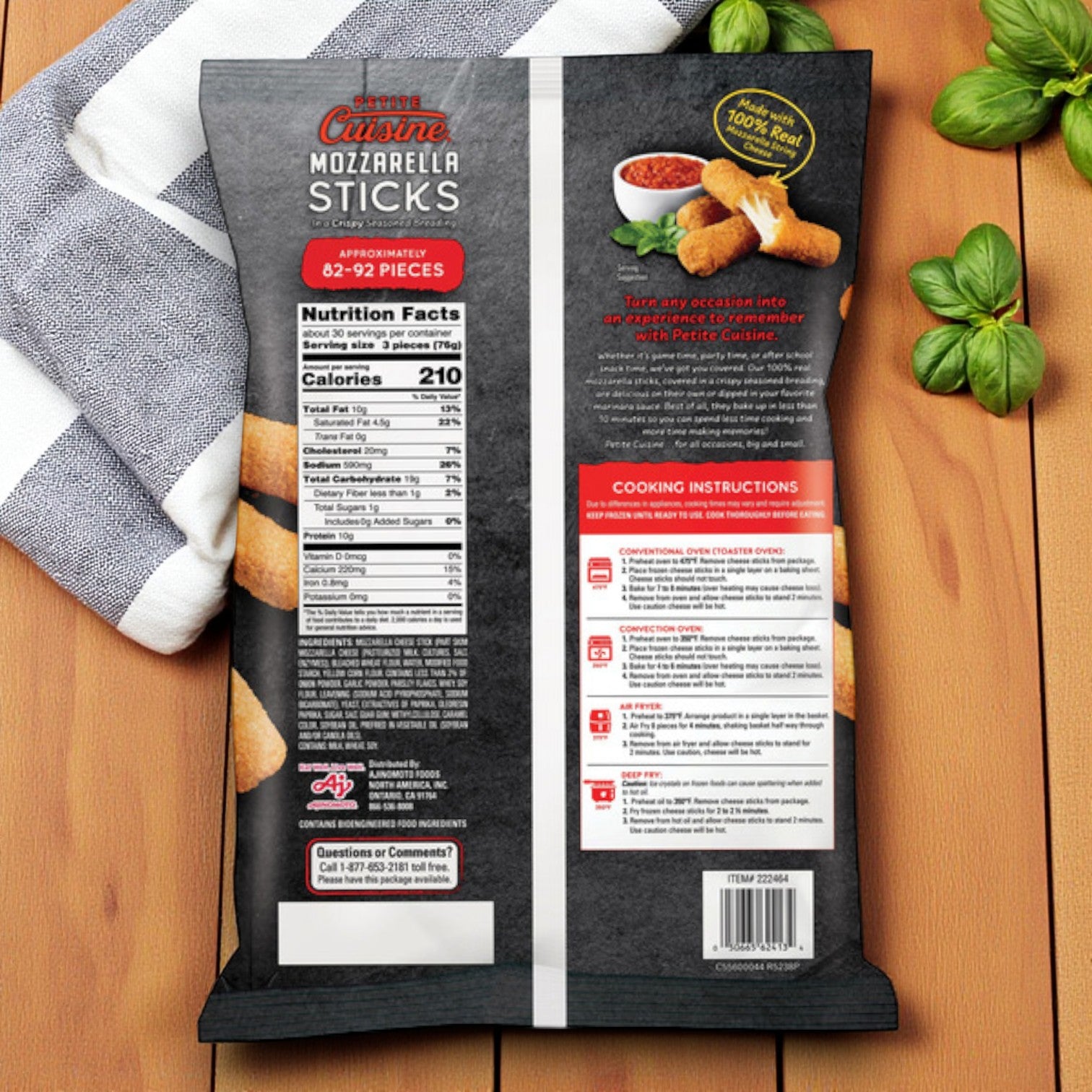 Petite Cuisine Mozzarella Sticks, 5 lb. - 1 Count