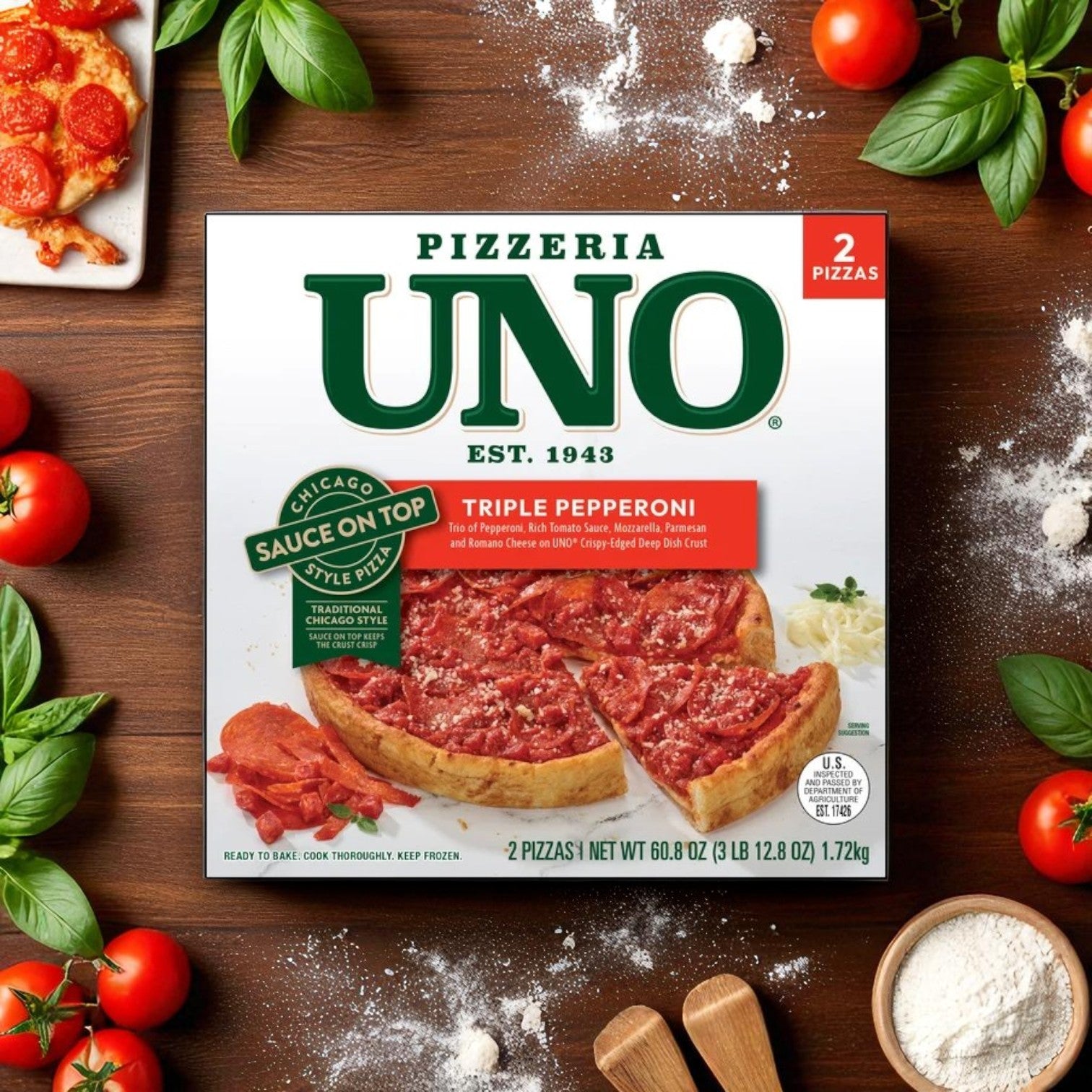 Pizzeria Uno Deep Dish Triple Pepperoni Pizza – 2 Count