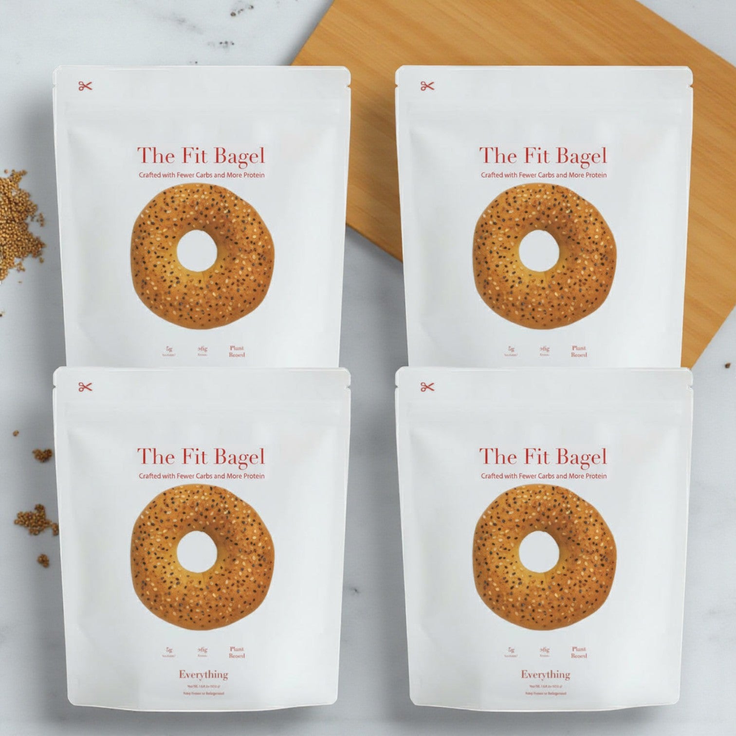 The Fit Bagel – Everything Bagels, 4 Bags (16 Total Bagels)