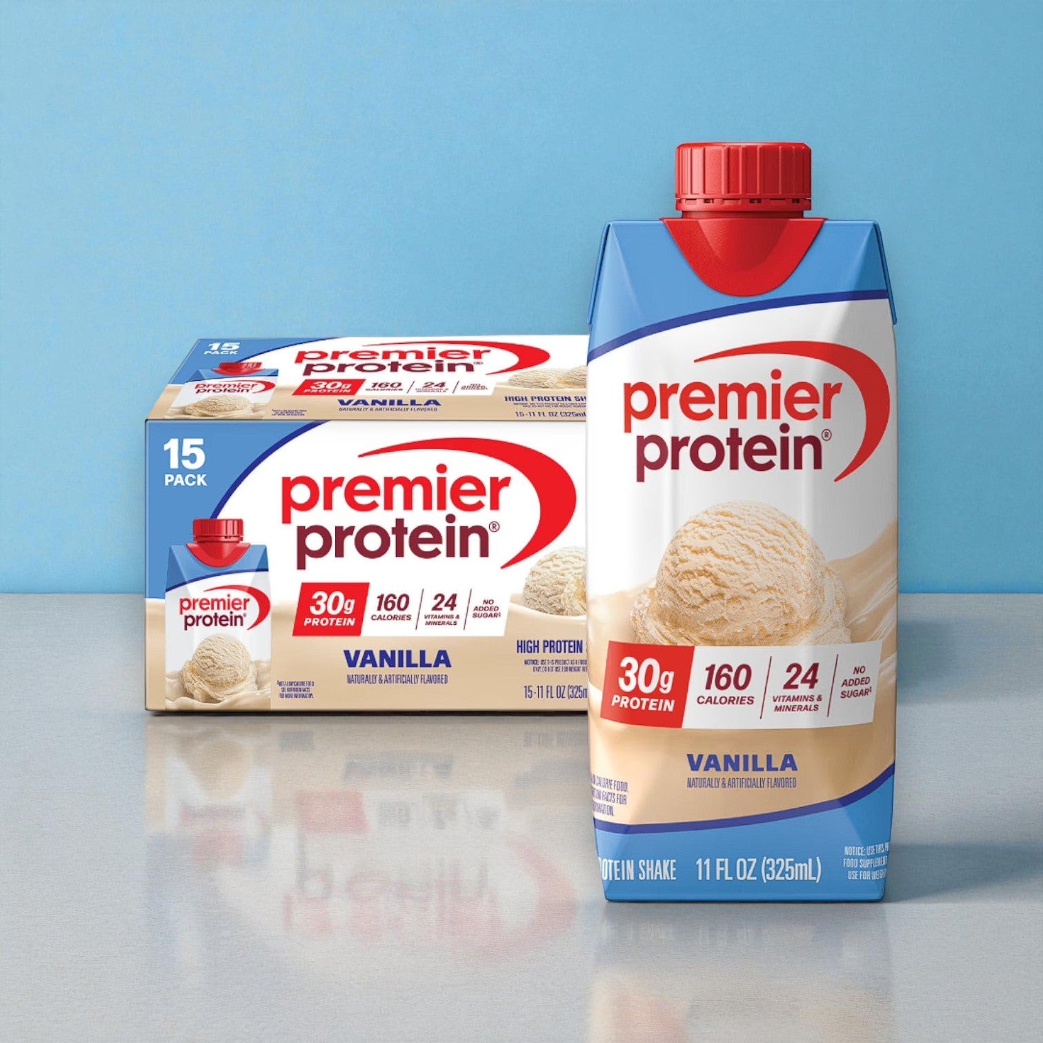 Premier Protein 30g High Protein Shake, Vanilla – 11 fl oz, 15 Pack