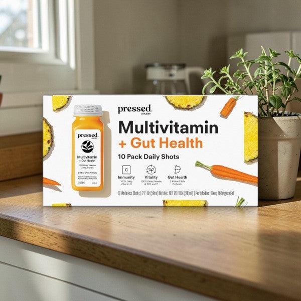 Pressed Juicery Multivitamin + Gut Health Shots – 10 Count (2 fl oz Each)