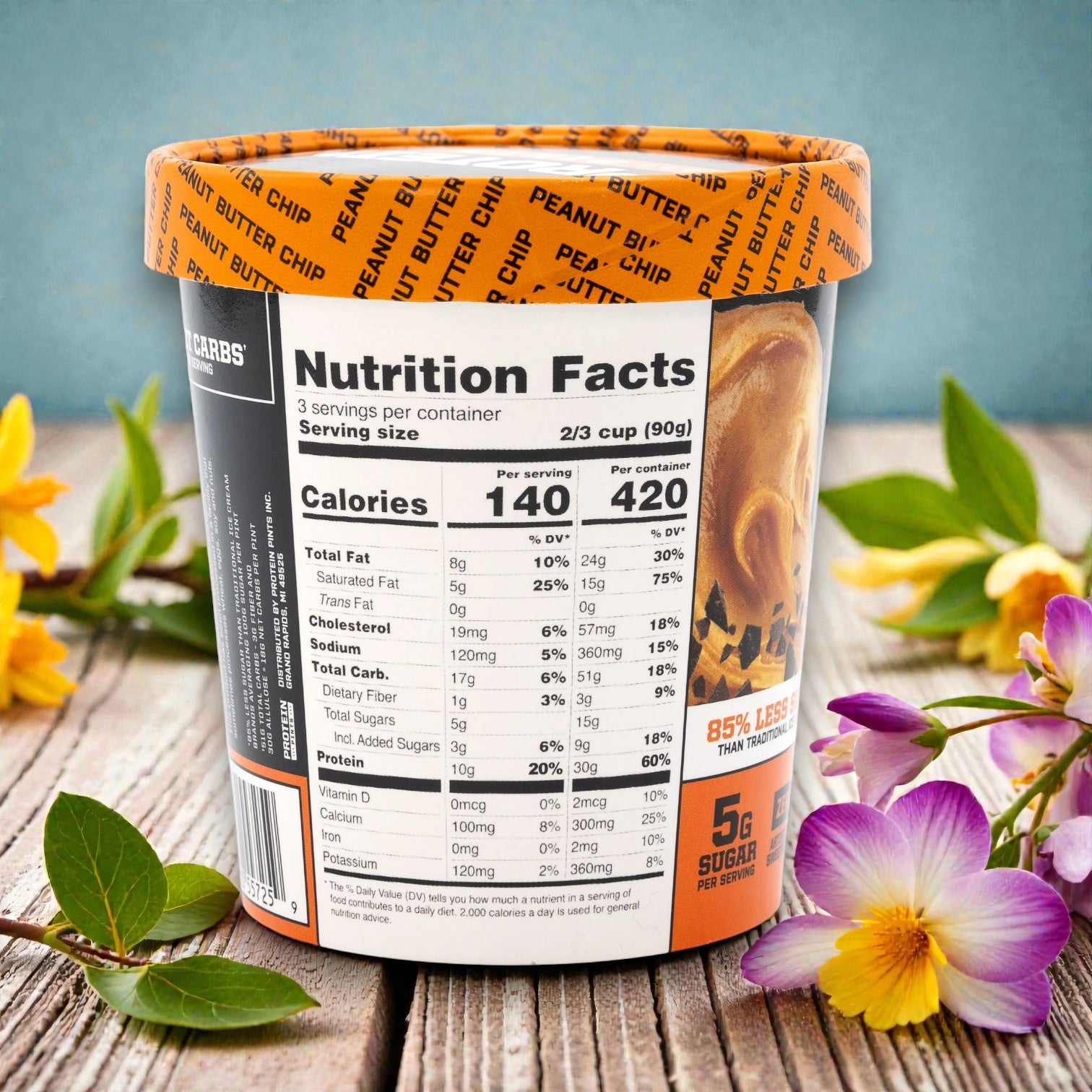 Protein Pints Peanut Butter Chip Protein Ice Cream (473 ml)