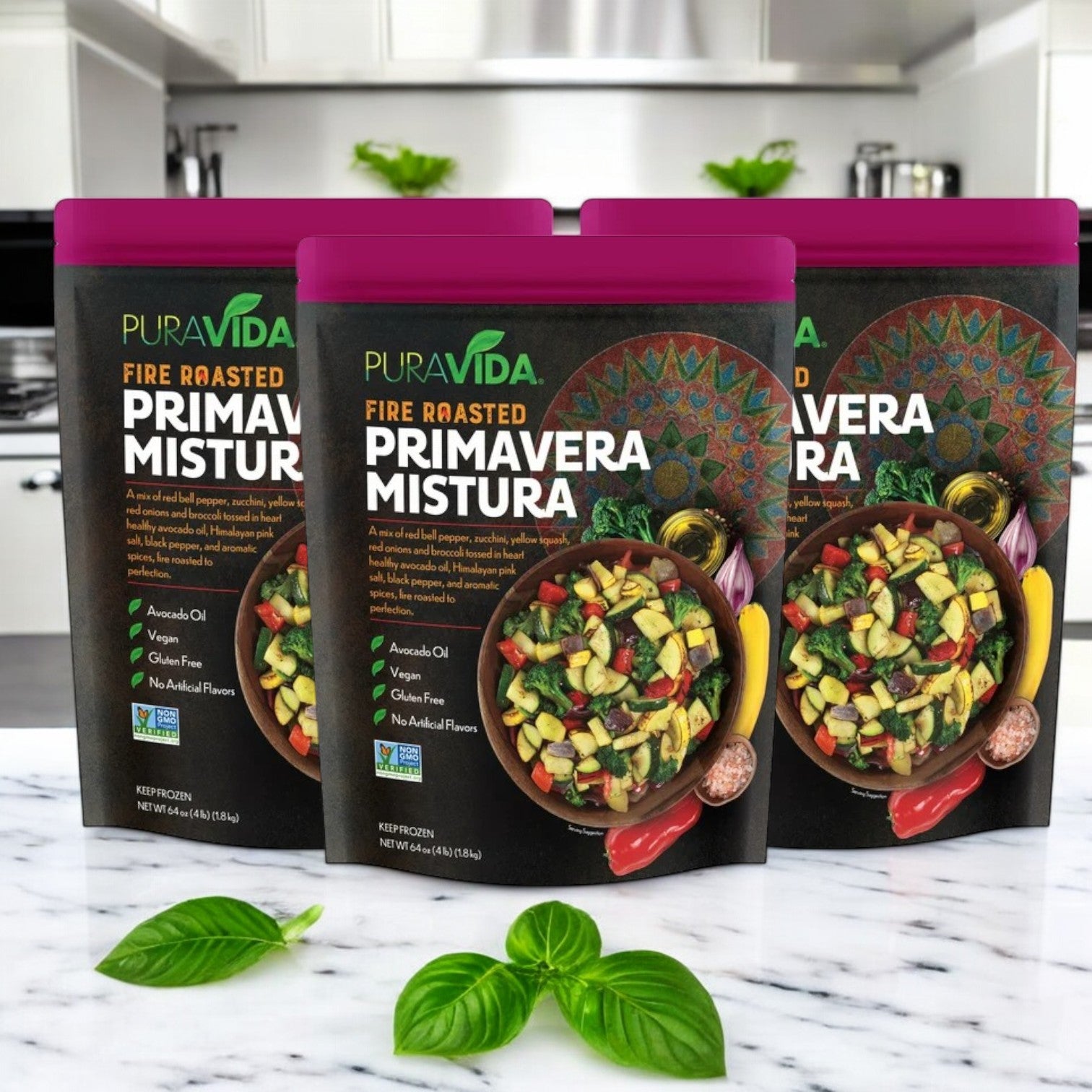 PuraVida Fire Roasted Primavera Mistura, 64 oz. -3 Packs