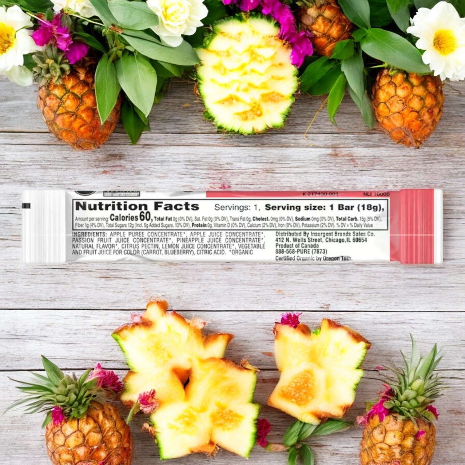 Pure Organic Pineapple Passionfruit Layered Fruit Bar, 0.63 oz - 1 Count