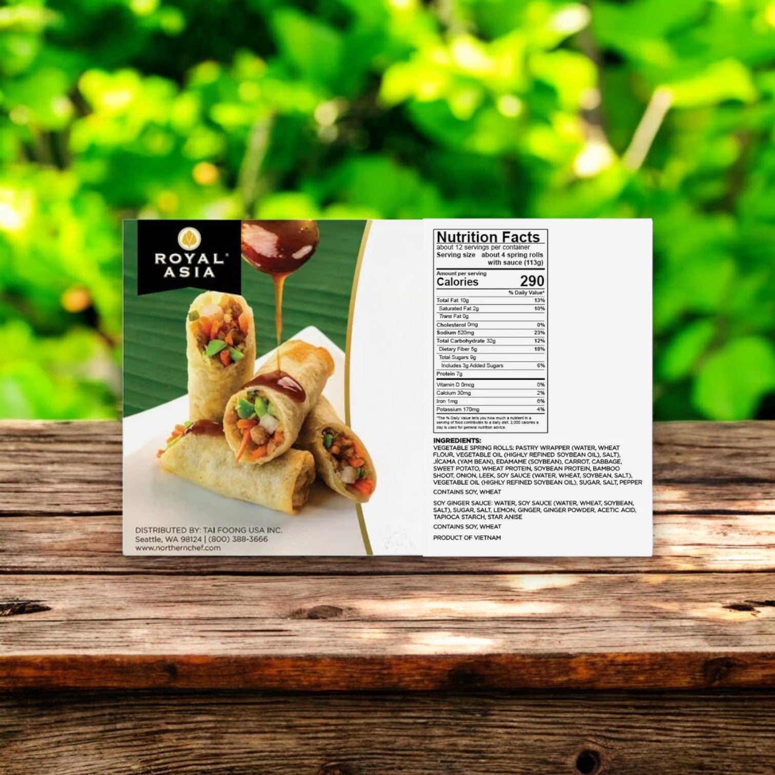 Royal Asia Vegetable Spring Rolls with Soy Ginger Sauce 50-Count, 48 oz
